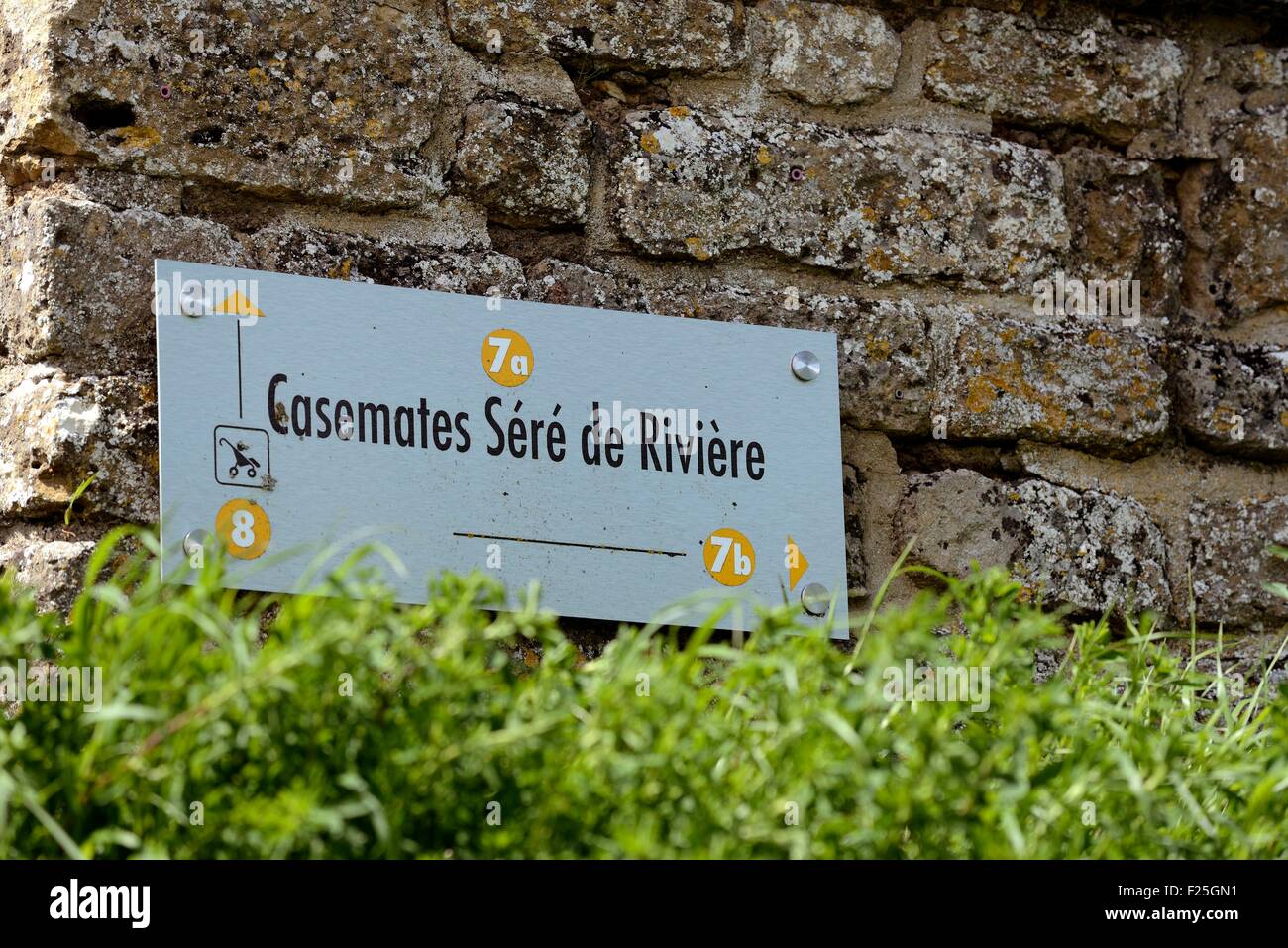 France, Meuse, Montmedy, casemates Sere de Riviere, panel Stock Photo