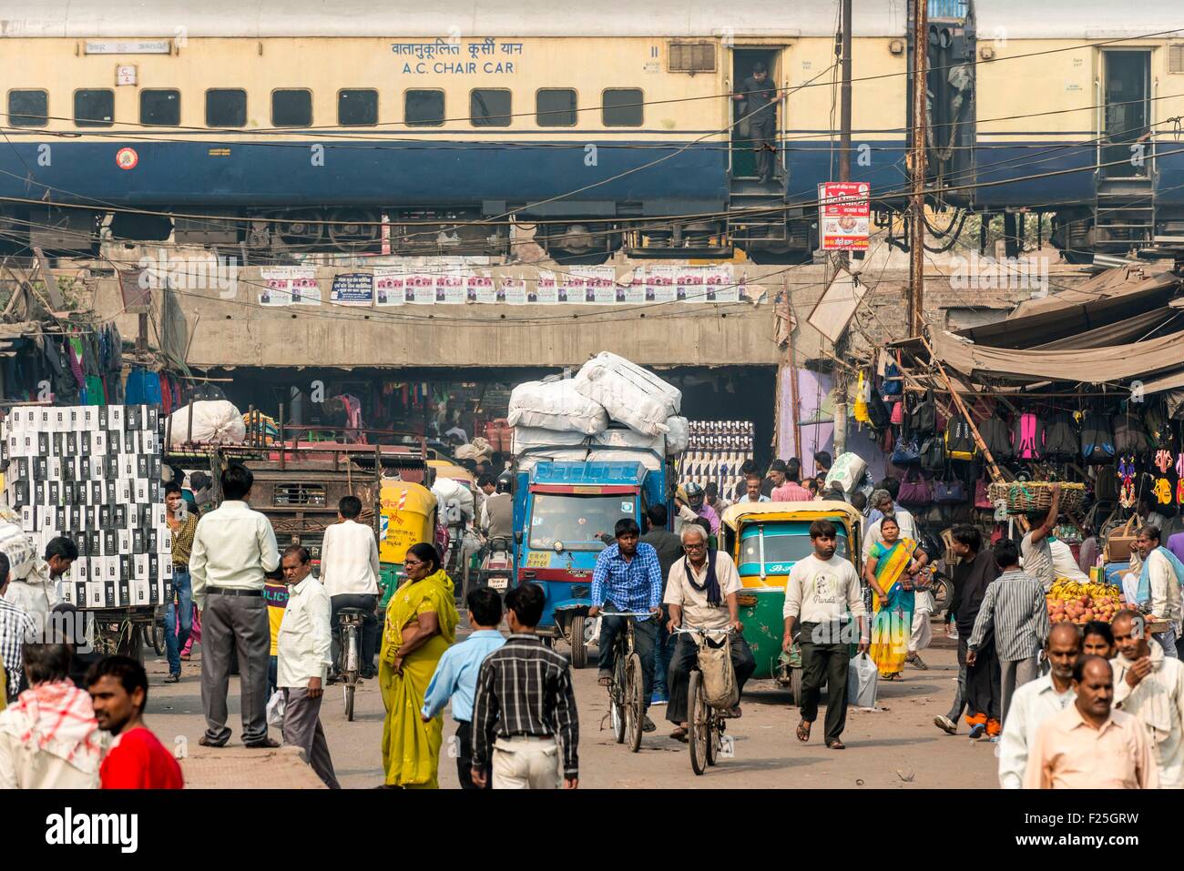 India, Uttar Pradesh state, Agra, street scene Stock Photo