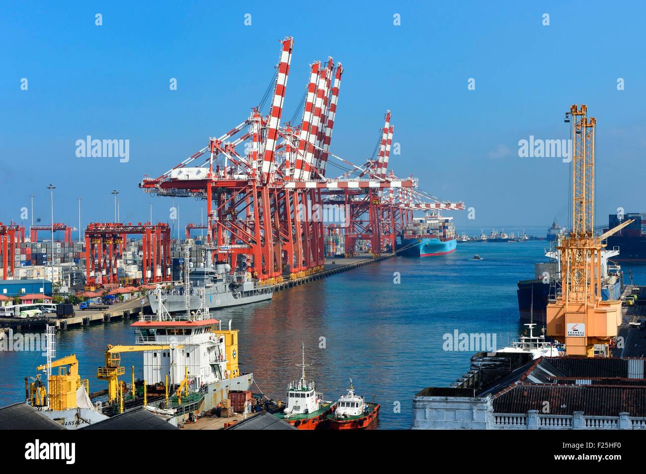 Sri Lanka, Western Province, Colombo District, Colombo, the commercial port Stock Photo