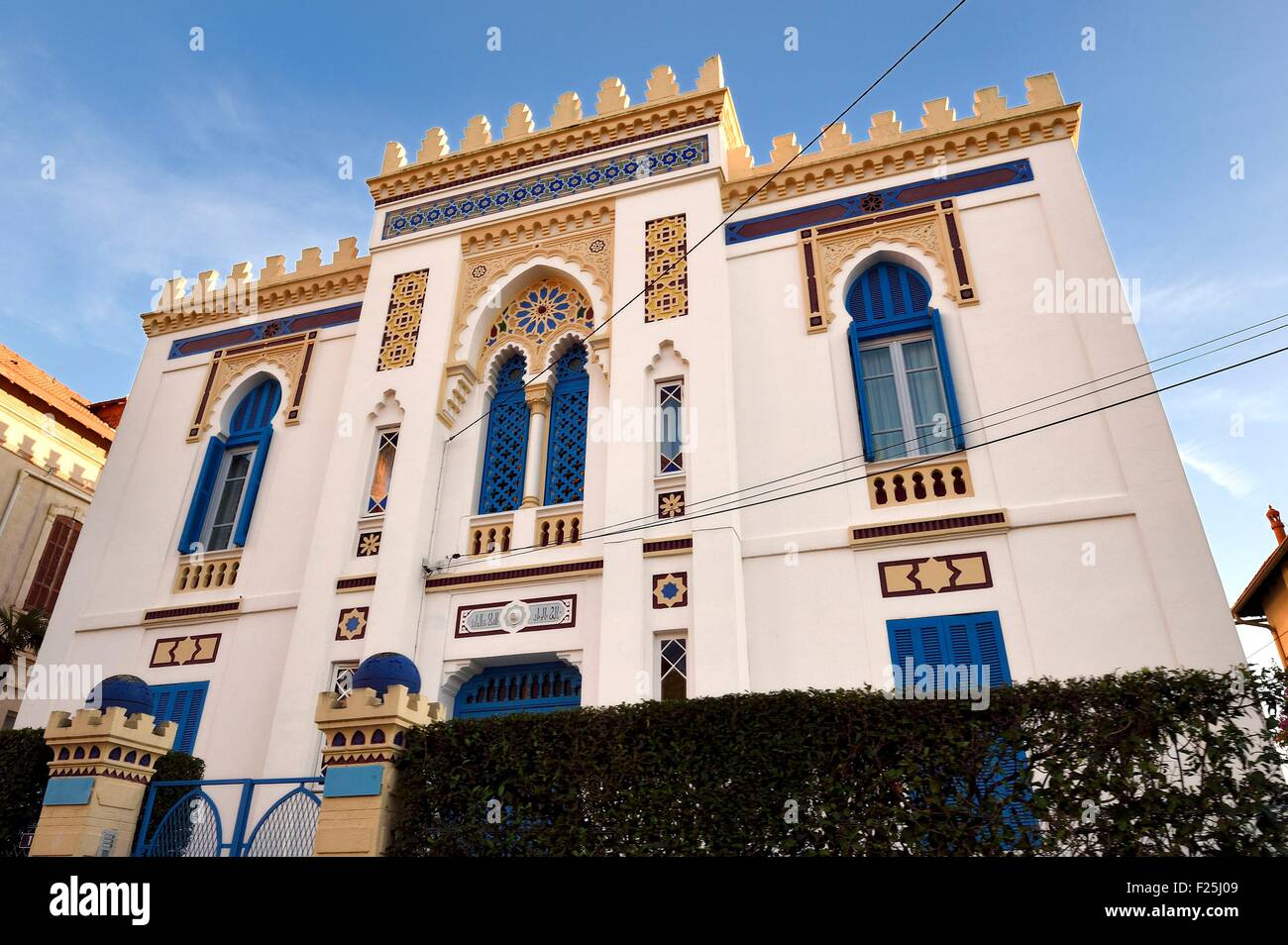 France, Var, Hyeres, Villa Tunisienne (Tunisian Villa) built in 1884 by architect Pierre Chapoulart Stock Photo