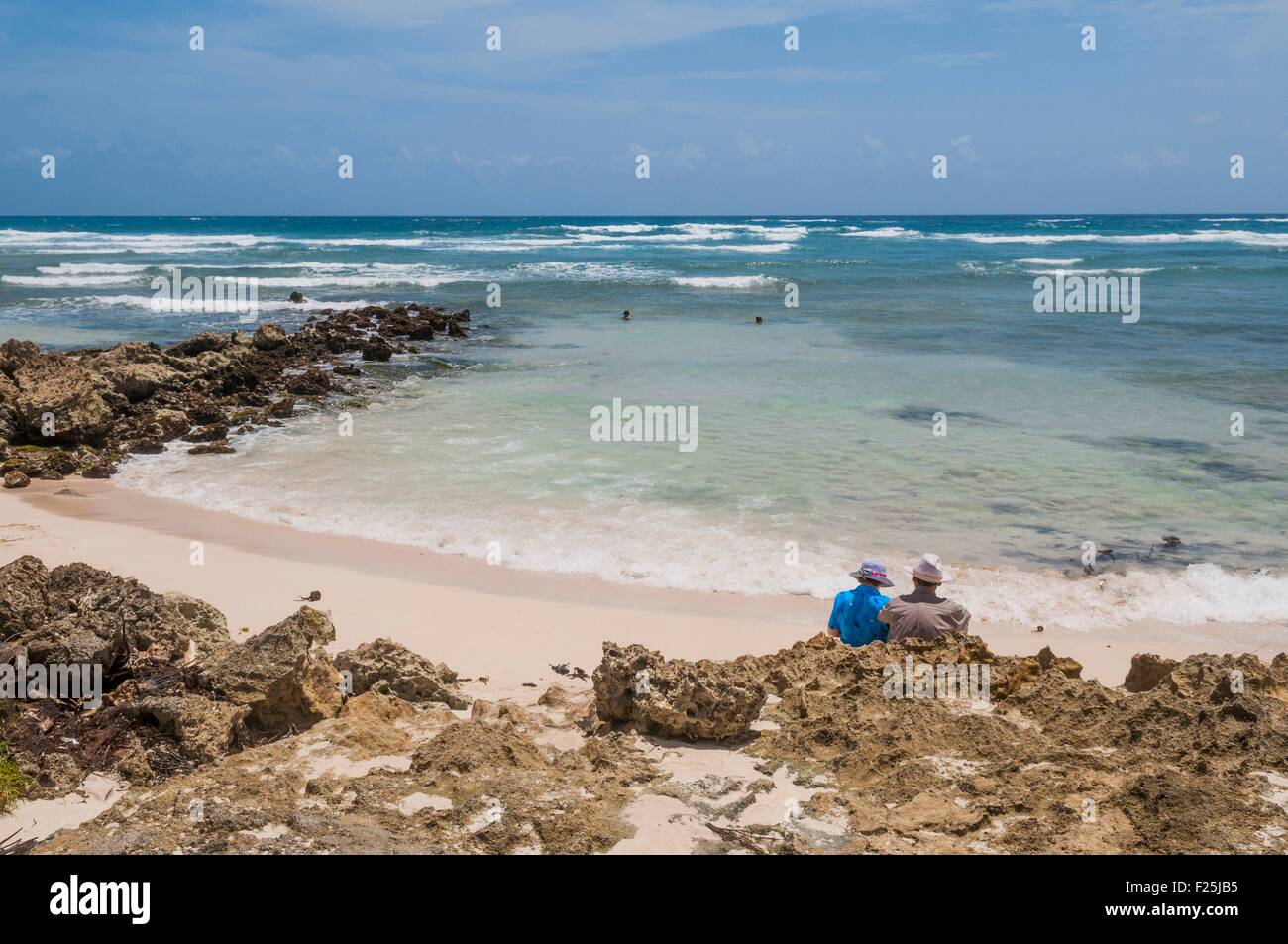 Barbados island, the Surfer's Point, beach of Cove Bay, Christ Church