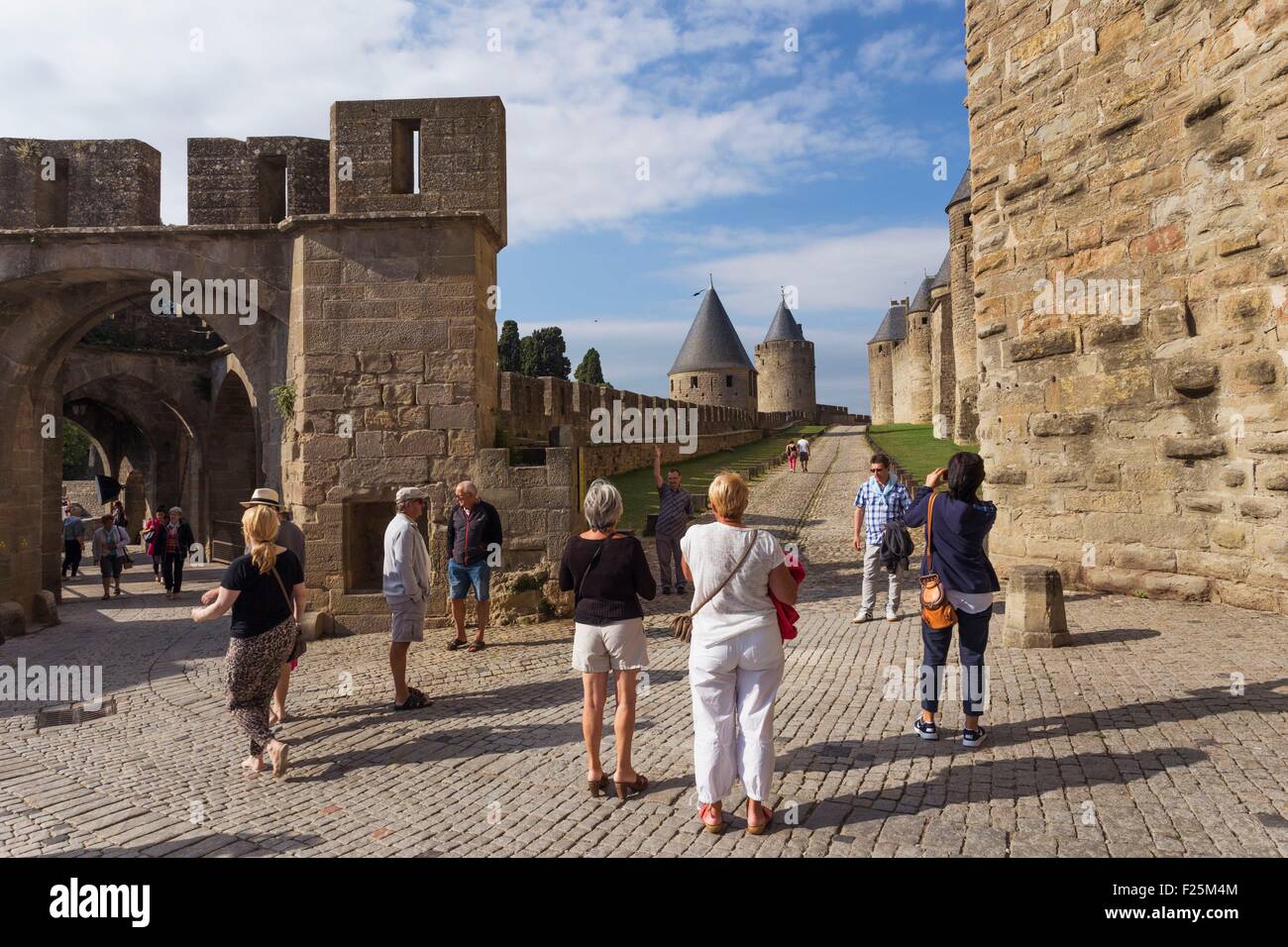 France, Aude, Carcassonne, medieval town listed as World Heritage by UNESCO, Stock Photo