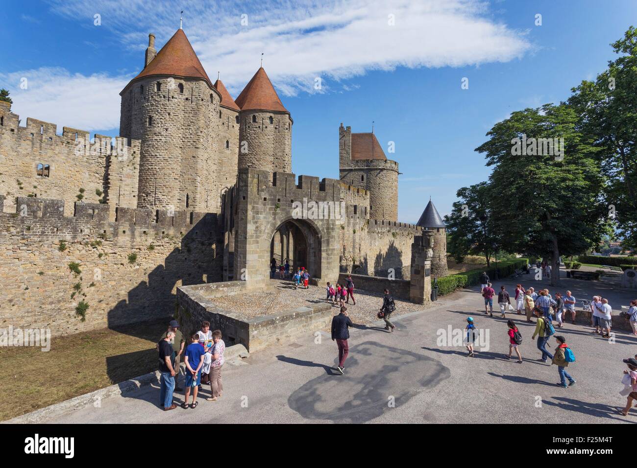 France, Aude, Carcassonne, medieval town listed as World Heritage by UNESCO, Stock Photo