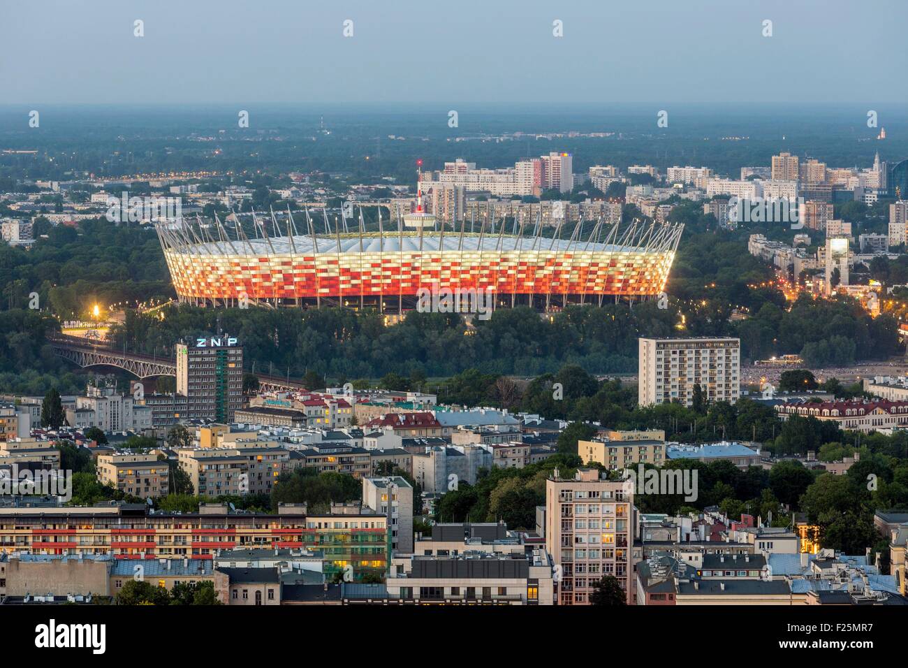 Poland, Mazovia region, Warsaw, general view of the National Stadium from the Palace of Science and Culture Stock Photo