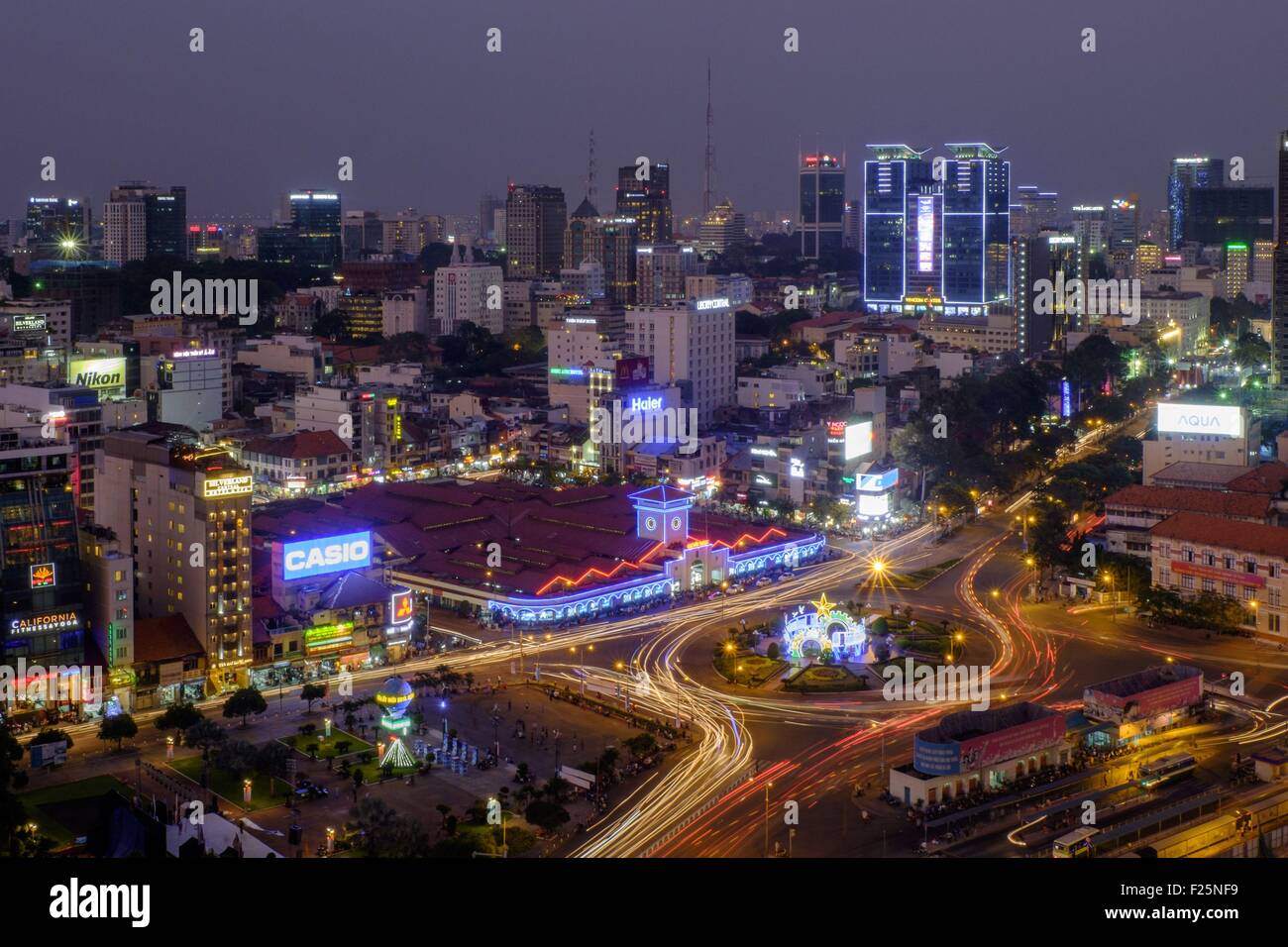 Vietnam, Ho Chi Minh City, city center, quanrter N8 1, Ben Thanh market Stock Photo