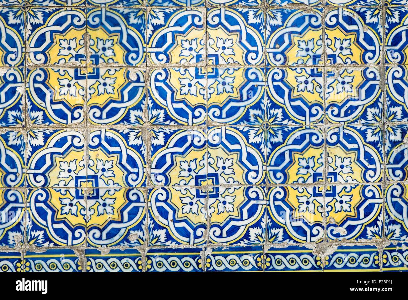Portugal, North region, Vila Nova de Gaia, separated from Porto by the Douro river, azulejos on a church frontage Stock Photo