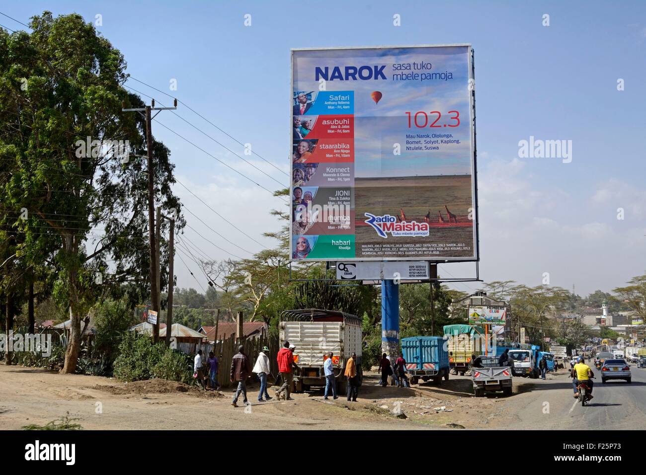 Kenya, Narok, billboard, city entrance Stock Photo Alamy