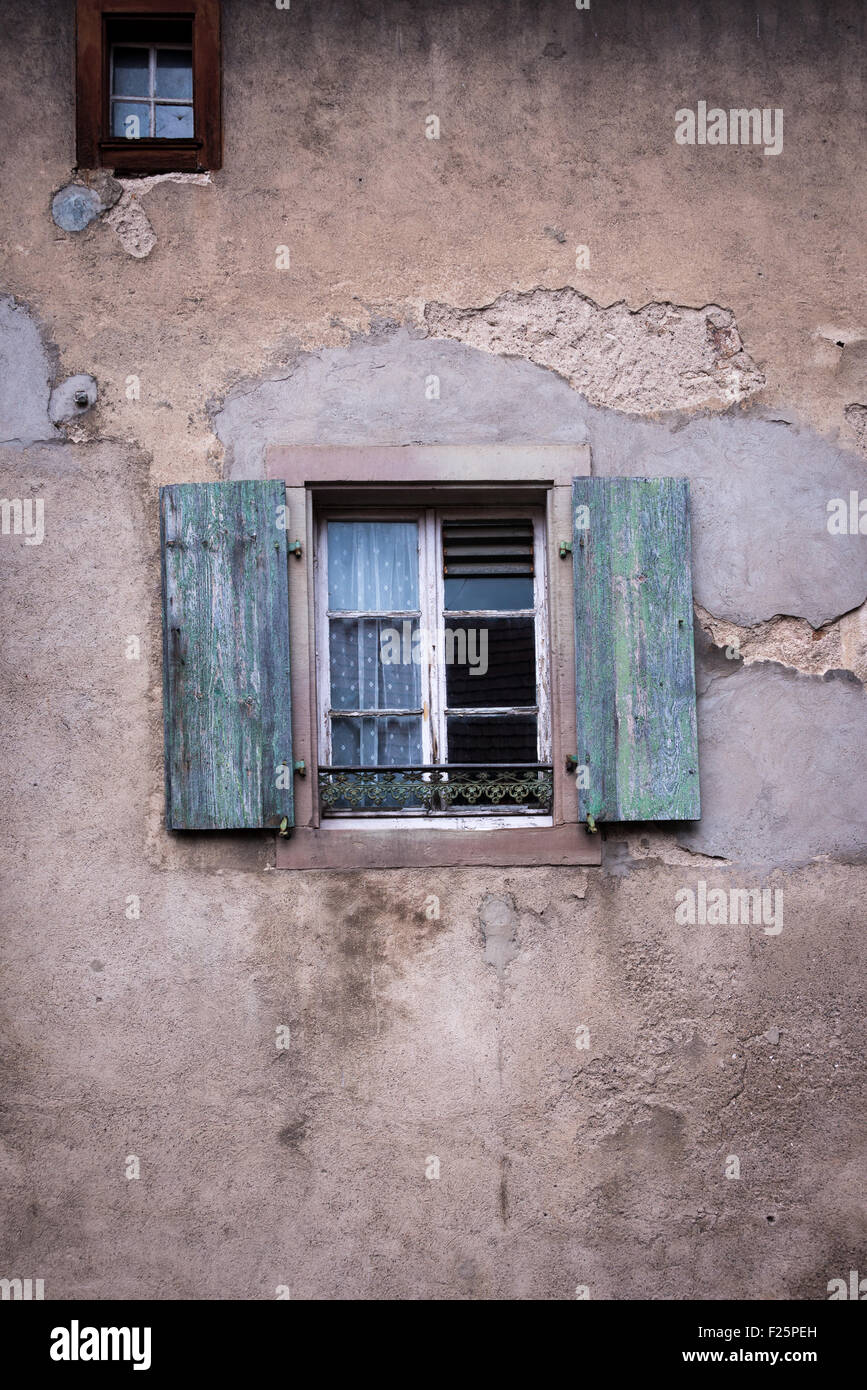 Window in the Alsace village of Turckheim, France Stock Photo
