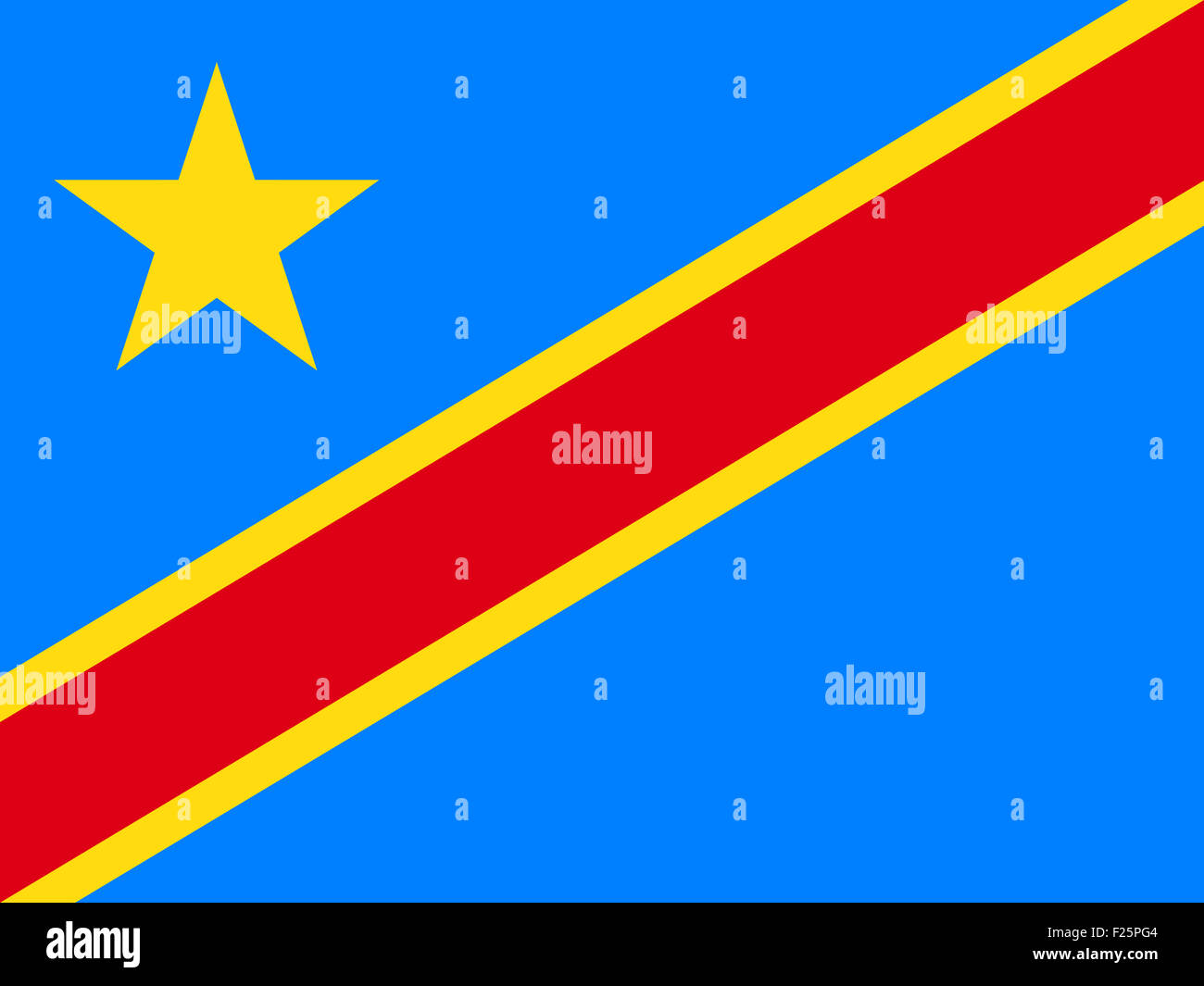 Fahne: Demokratische Republik Kongo/ flag: Democratic Republic of Kongo. Stock Photo