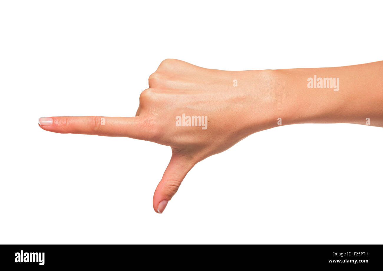Point with hand hi-res stock photography and images - Alamy