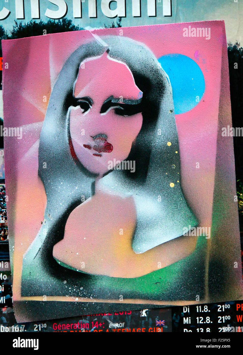 Mona Lisa-Graffity, Berlin. Stock Photo