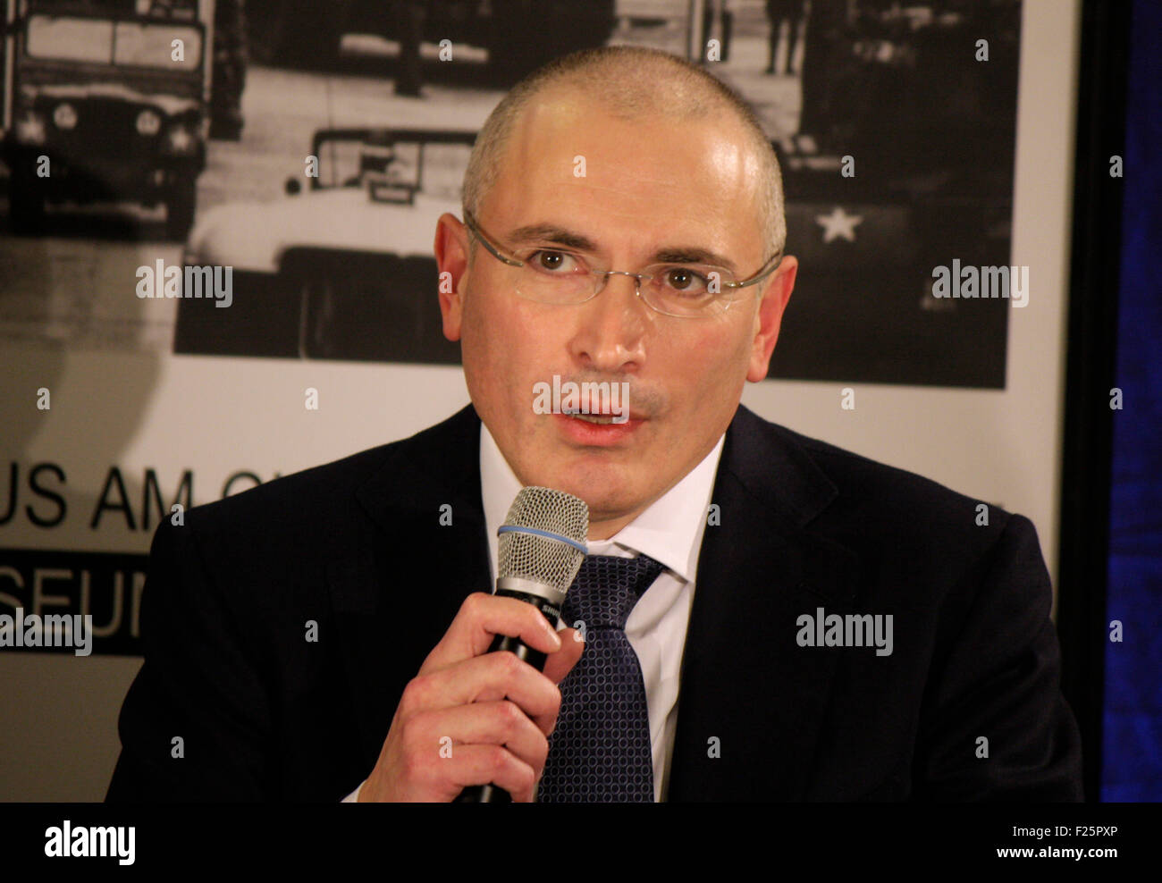 Michail Borissowitsch Chodorkowski - Pressekonferenz im Haus am Checkpoint Charlie, 22. Dezember 2013, Berlin. Stock Photo