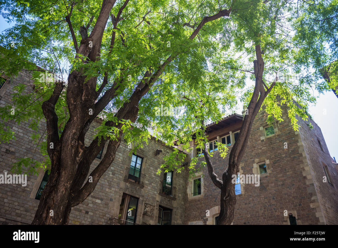 Saint Philip Neri square in Gothic Quarter, Ciutat Vella, Barcelona, Spain Stock Photo