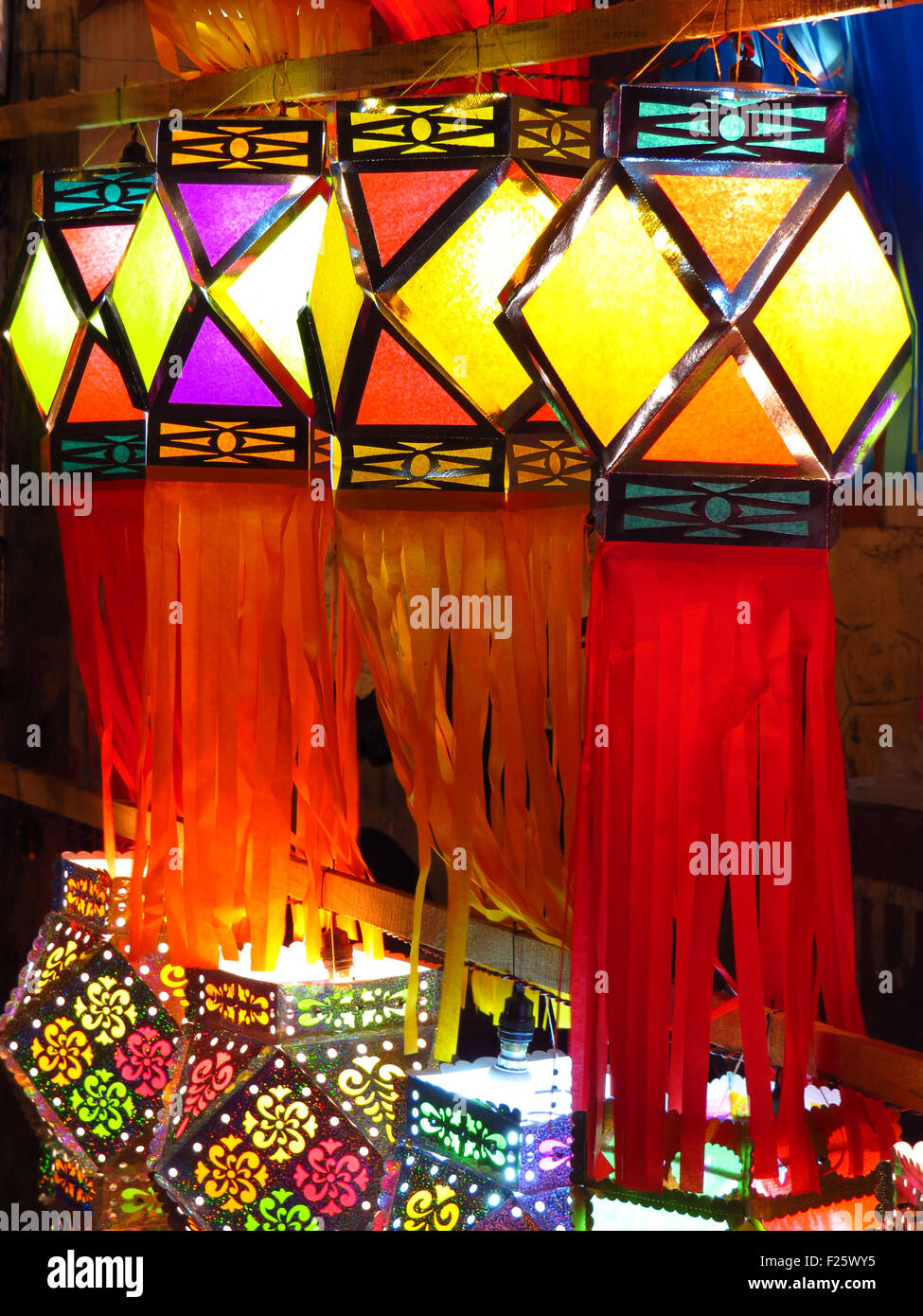 Colorful indian diwali lanterns in hi res stock photography and