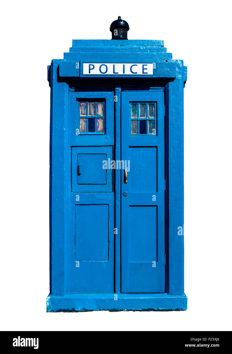 Isolation Of A Traditional Blue British Police Box Stock Photo