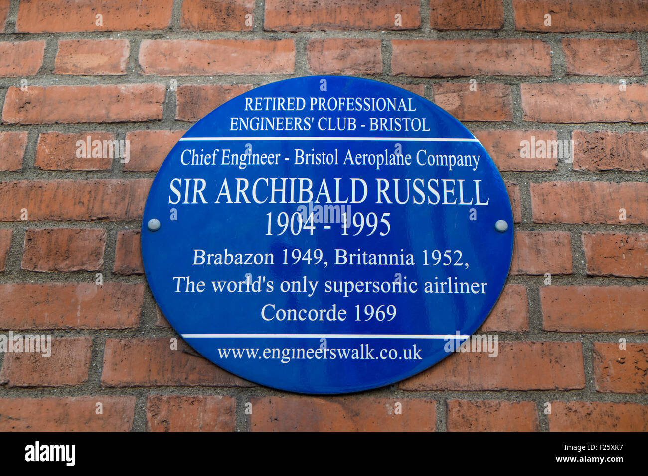 The Engineers Walk Blue Plaques in Bristol  Sir Archibald Russell Stock Photo