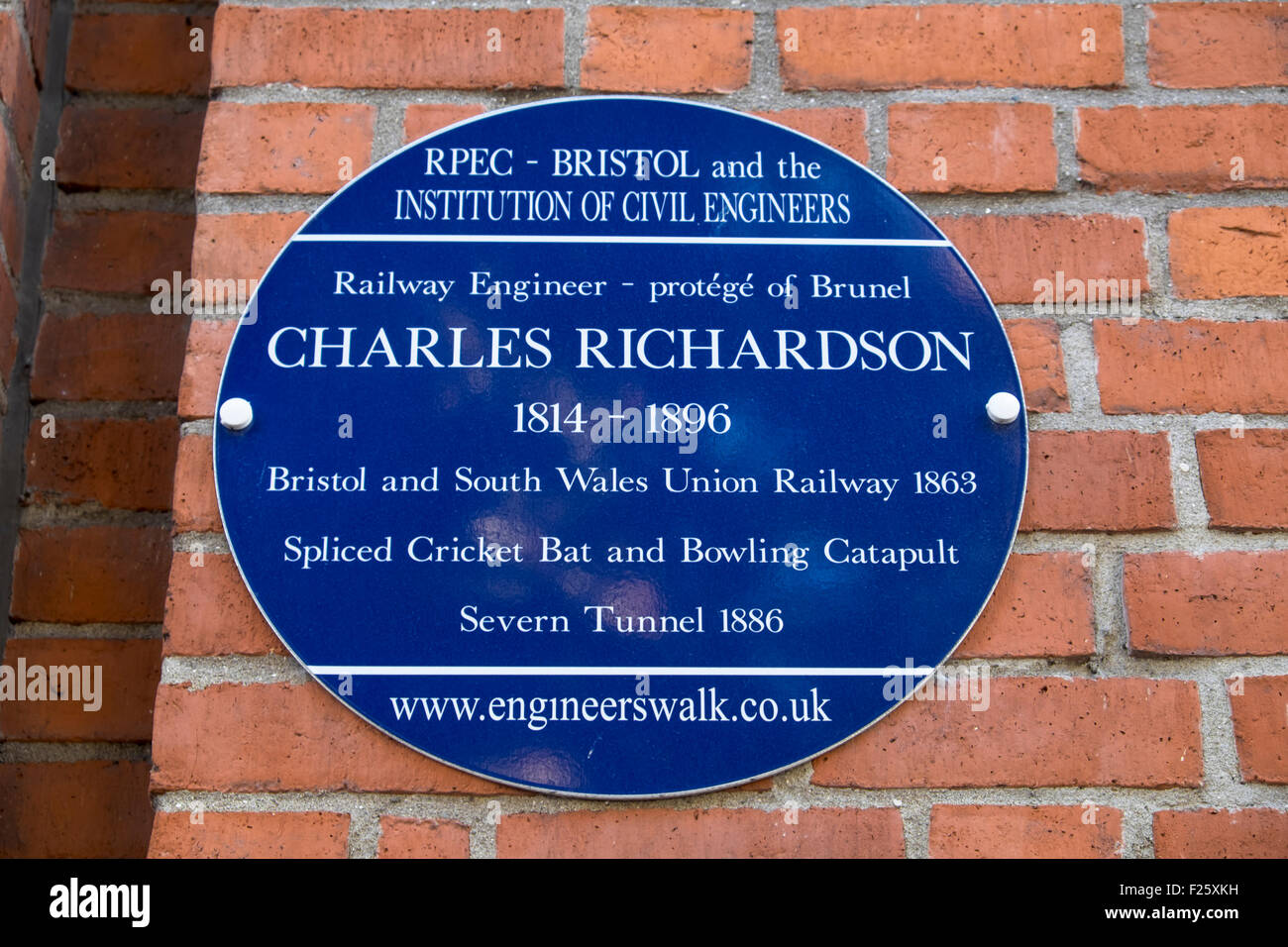 The Engineers Walk Blue Plaques in Bristol Charles Richardson Stock Photo