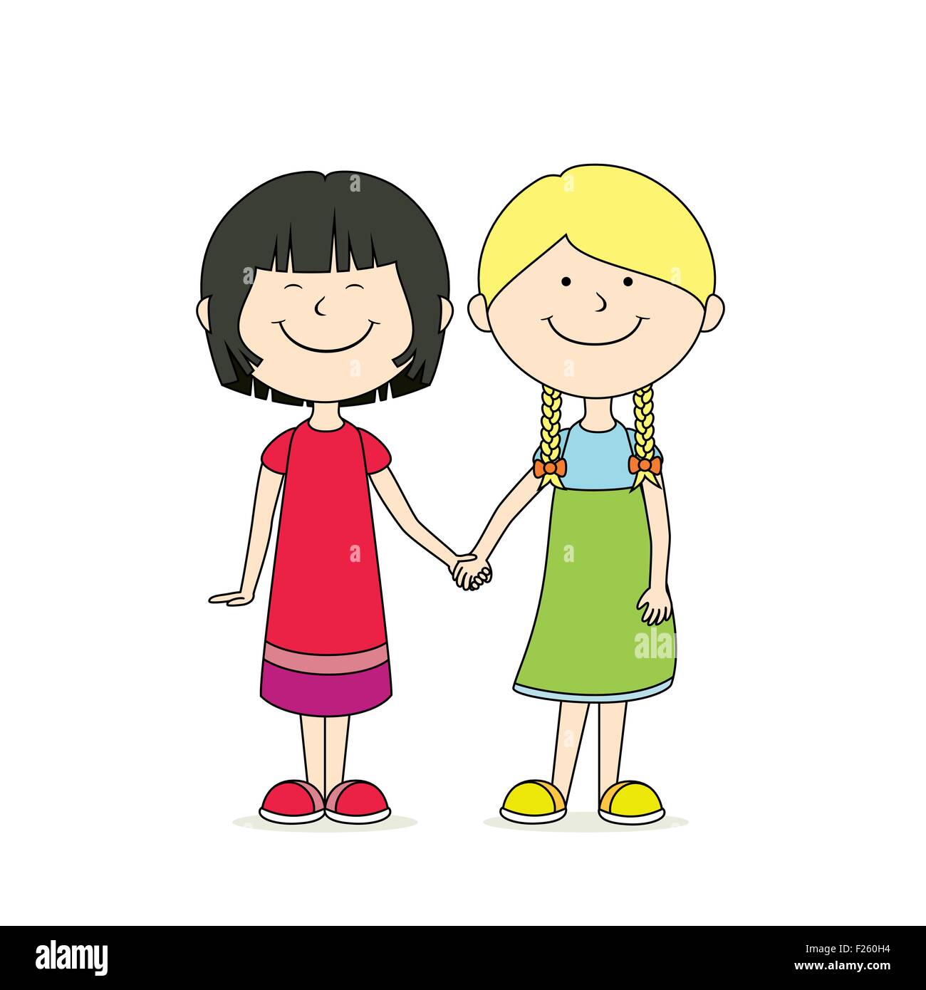best friends - two girls Stock Vector Image & Art - Alamy