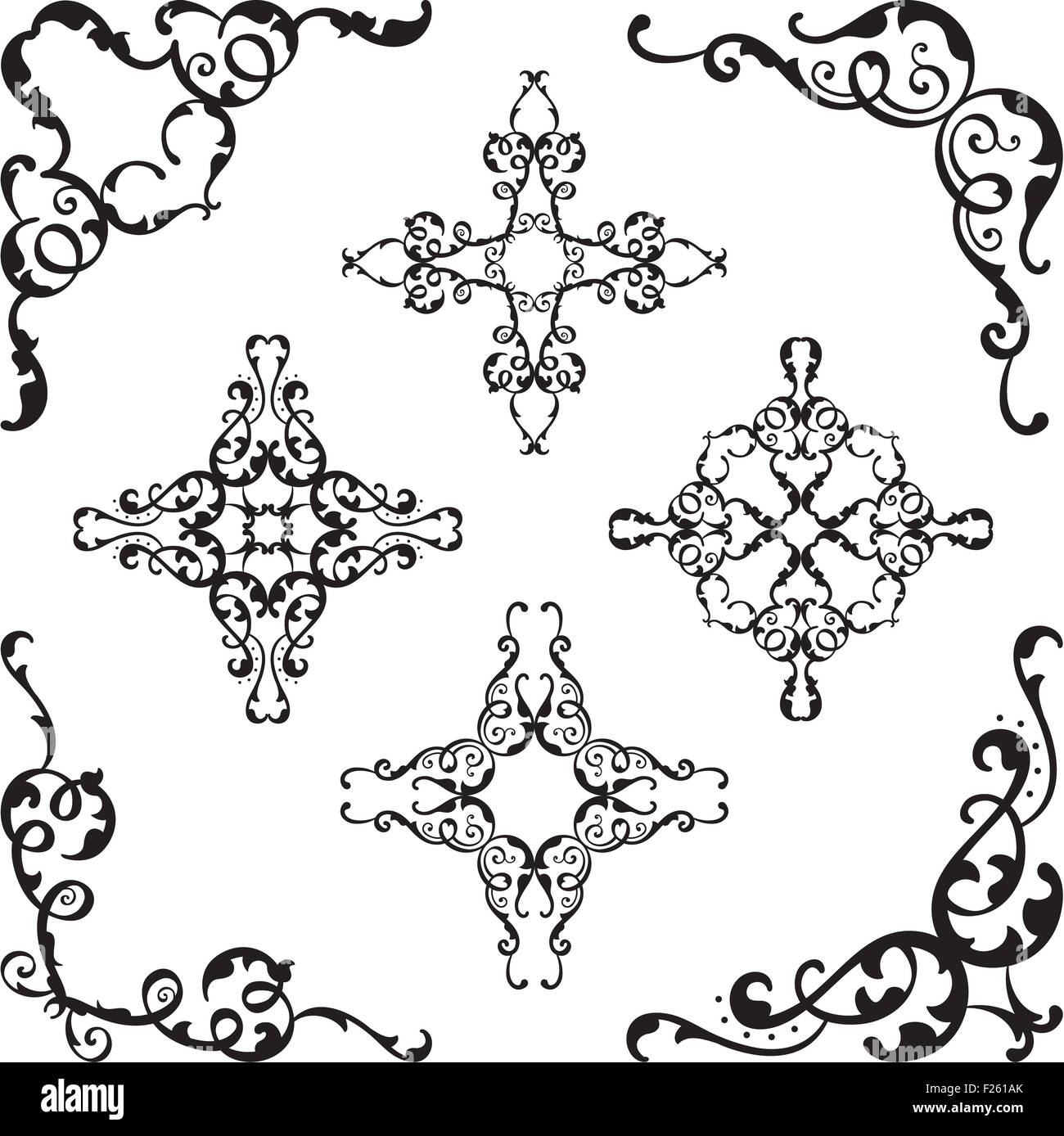 Baroque art corner ornate set is on white Stock Photo - Alamy