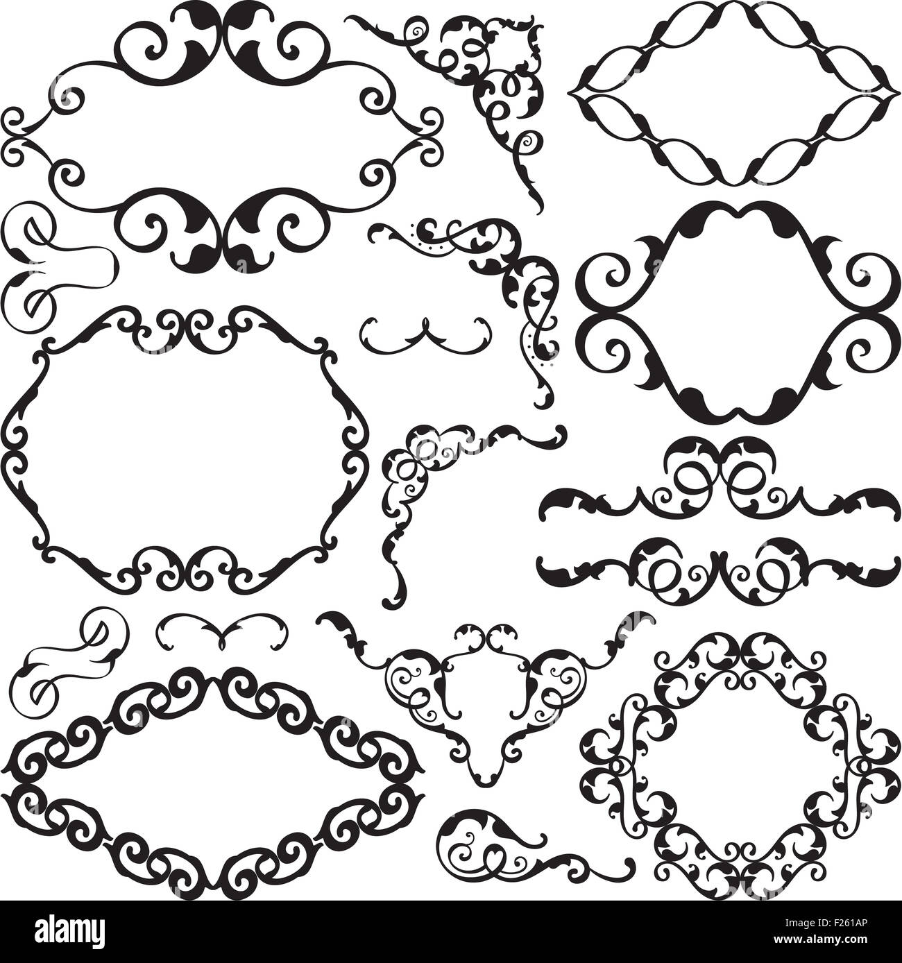 Baroque art nice ornate set is on white Stock Photo - Alamy