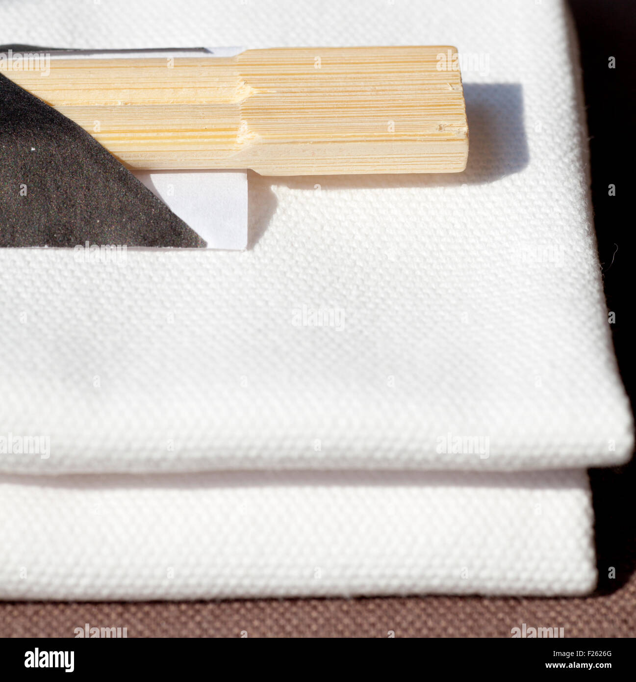 Asian chopstick on a white napkin Stock Photo
