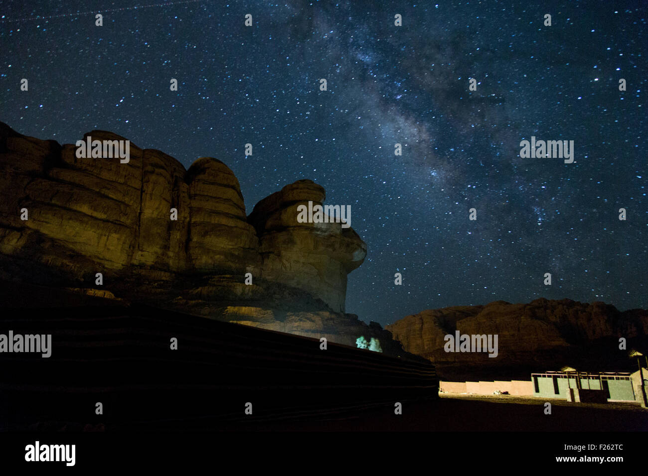Night sky with milky way and stars in desert Stock Photo - Alamy