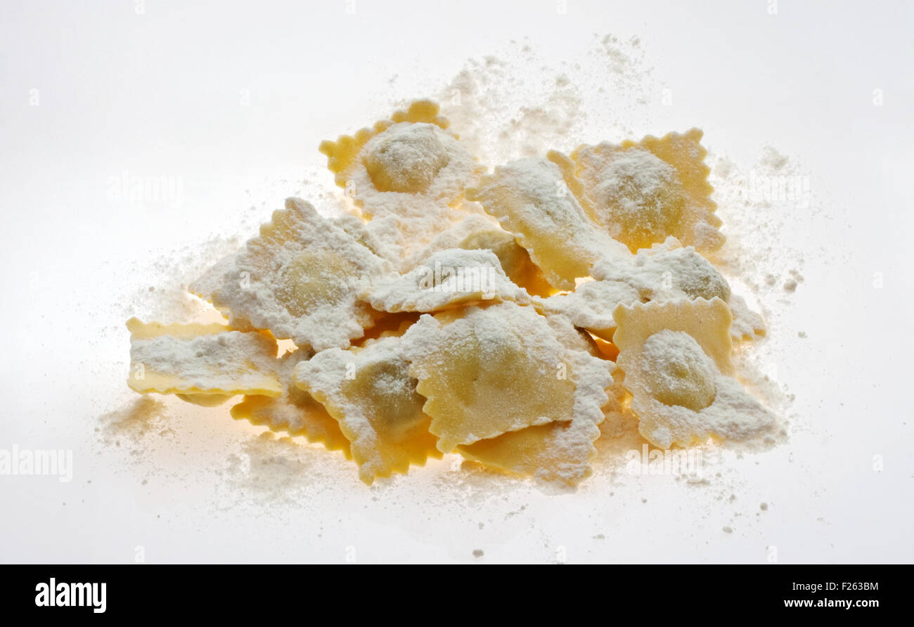 Ravioli, Italian pasta on white background Stock Photo - Alamy