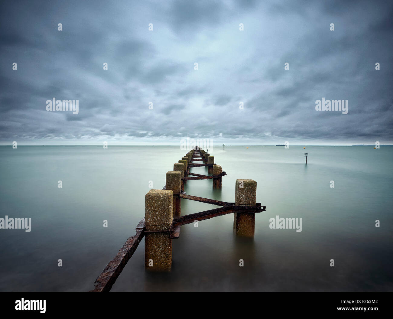 Old Sea Defences At Shoeburyness Stock Photo