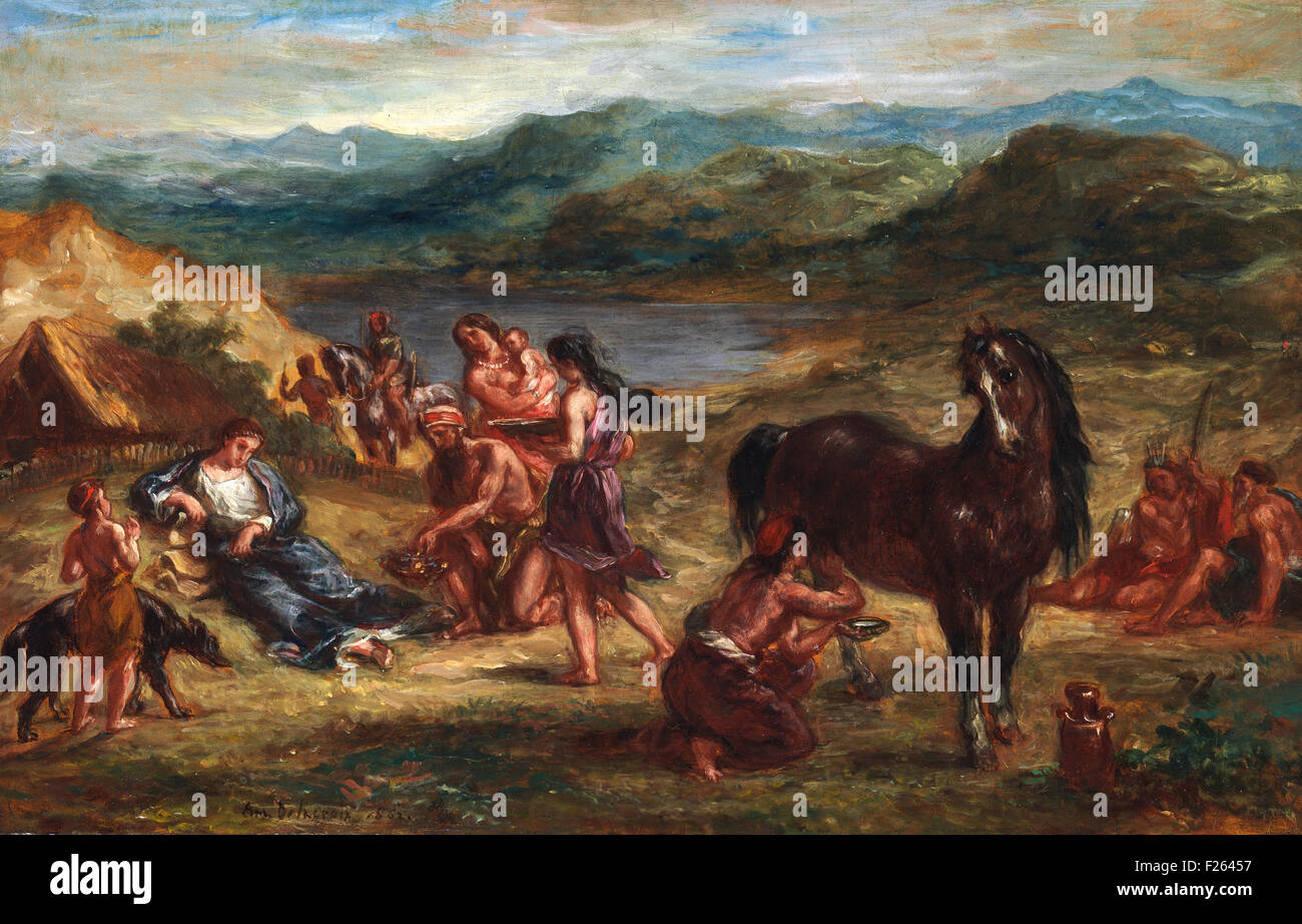 Eugène Delacroix - Ovid among the Scythian Stock Photo