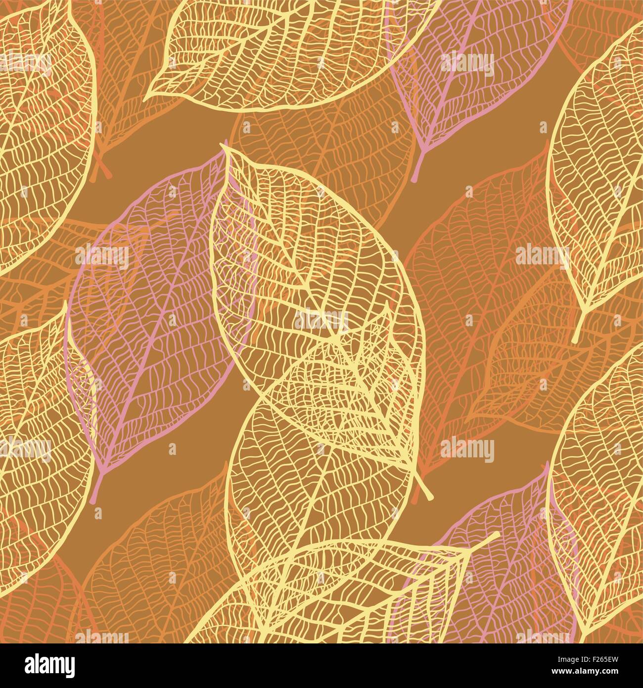 Seamless ornamental pattern with leaves Stock Vector Image & Art Alamy