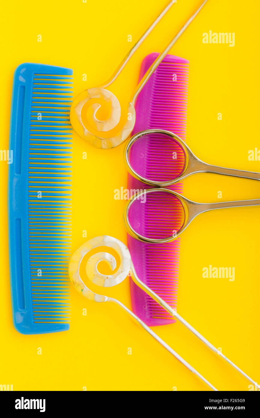 scissor and combs Stock Photo Alamy