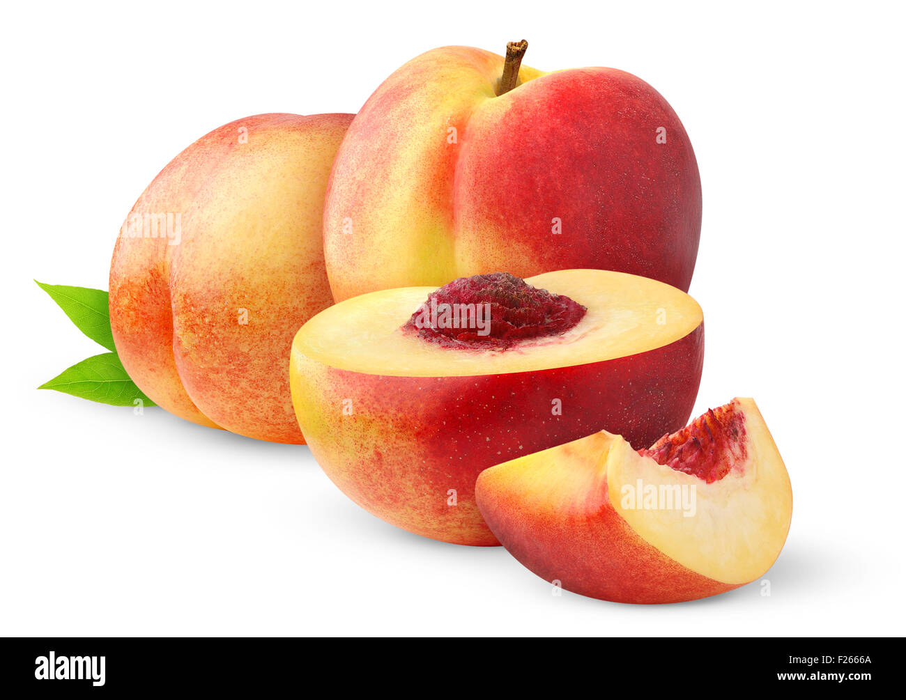 Peaches isolated on white Stock Photo