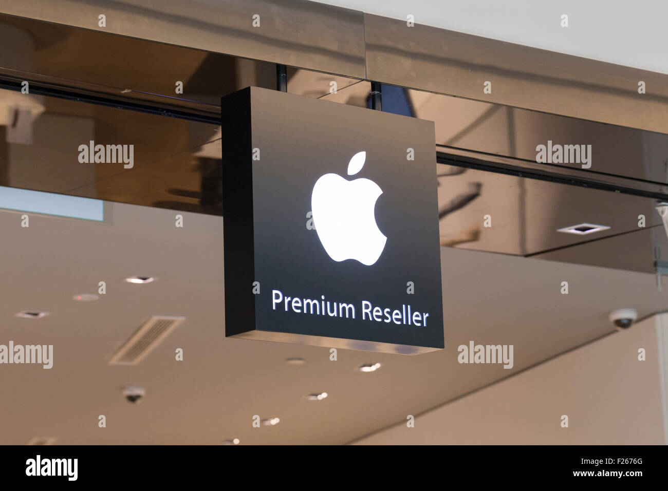 Apple shop logo Stock Photo