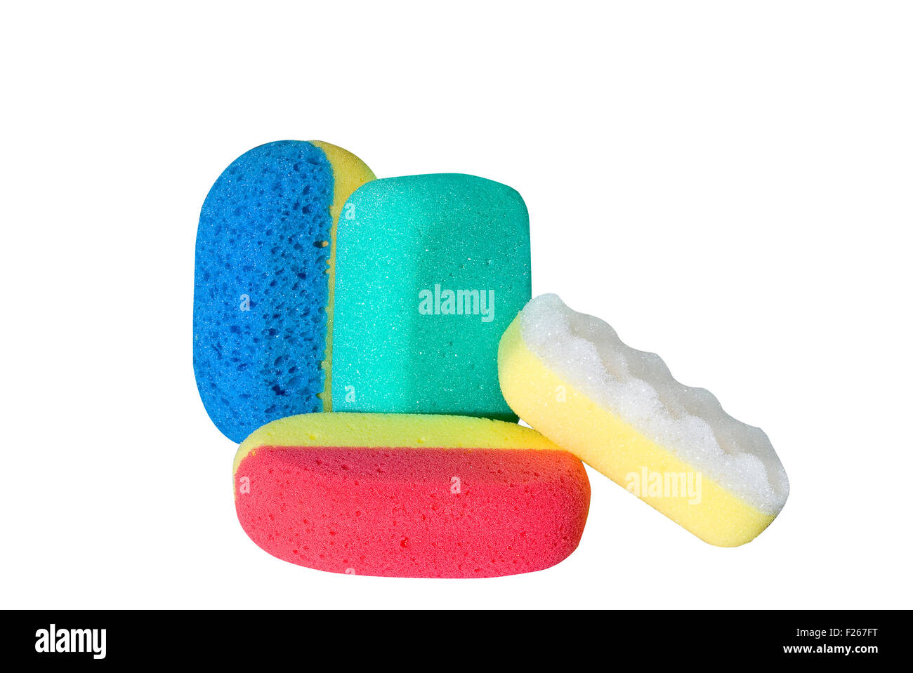 many color bath sponges Stock Photo Alamy