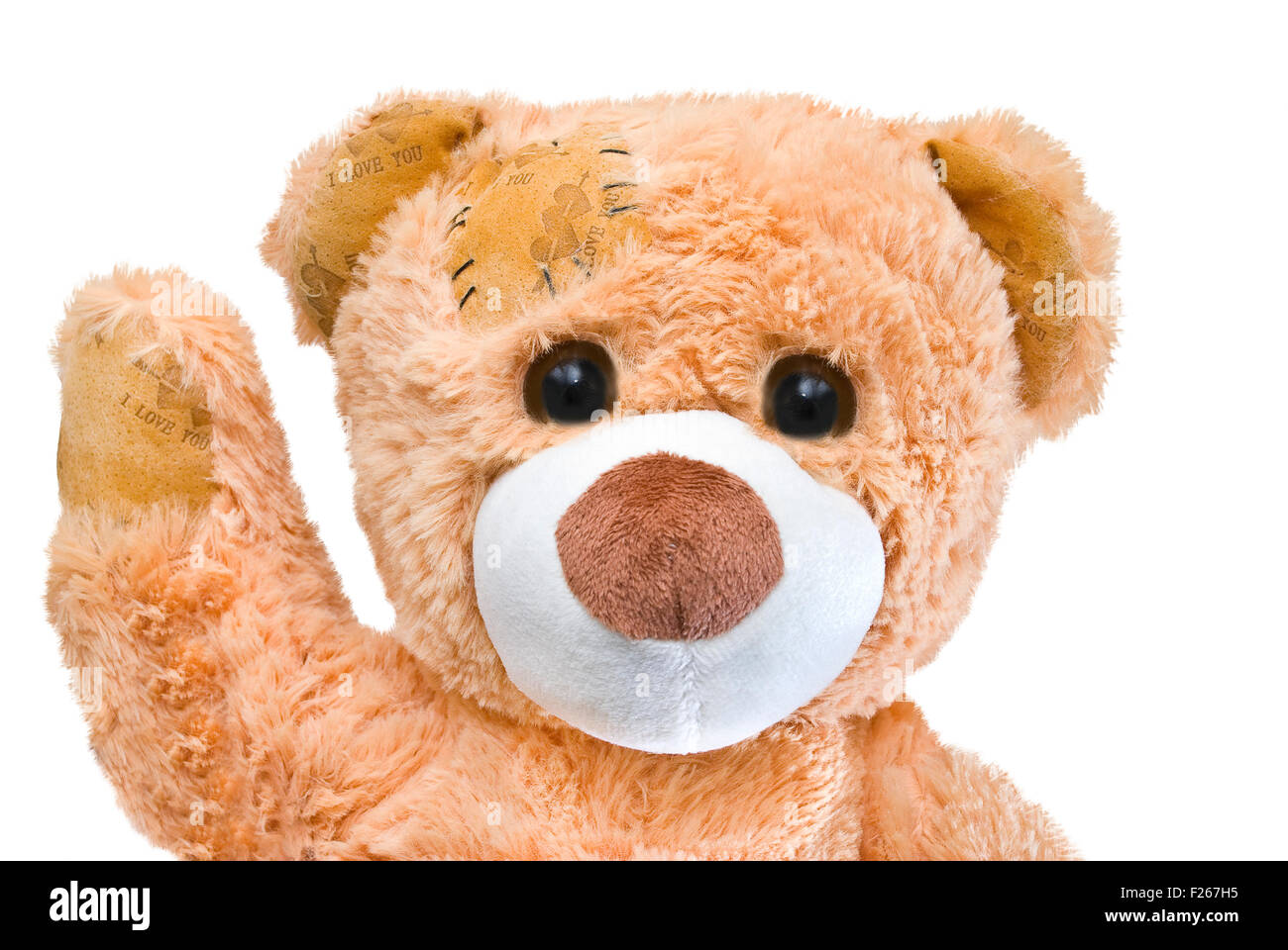 friendly good cream teddy bear with big eyes Stock Photo - Alamy