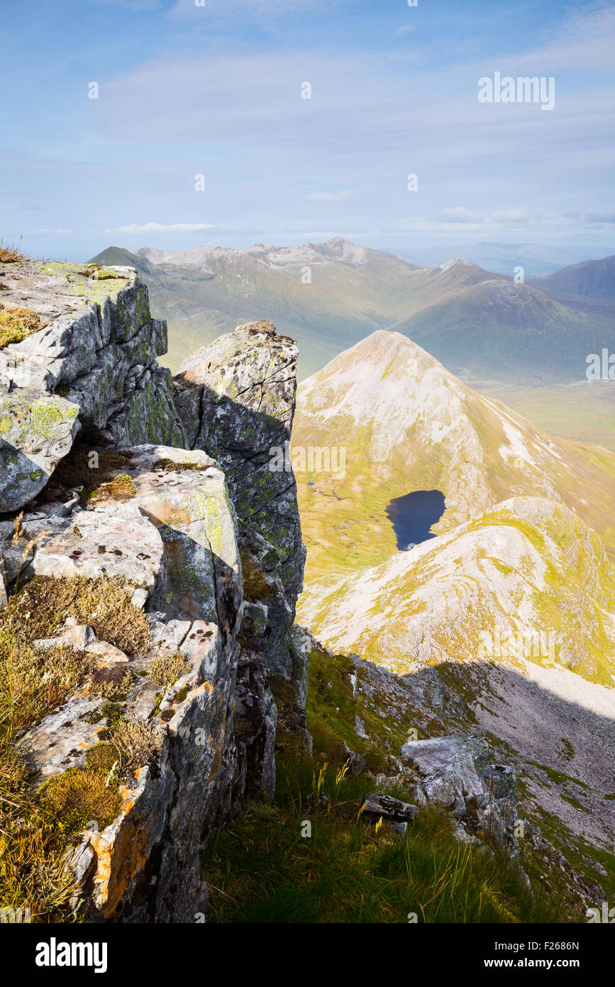 Binnein Beag from the northern tip of the summit of Binnein Mor Stock Photo