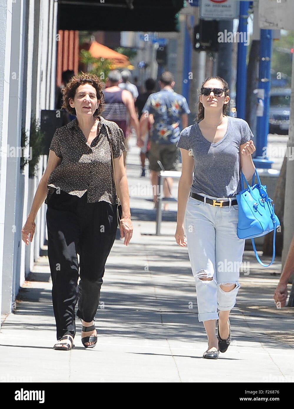 Emmy Rossum out and about with her mother in West Hollywood Featuring