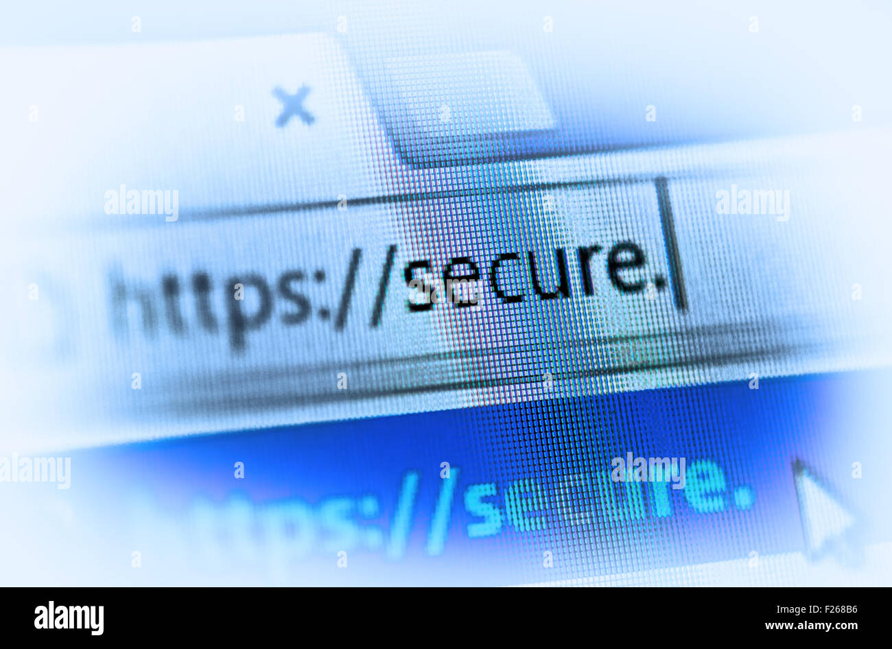 https on computer screen - internet security concept Stock Photo