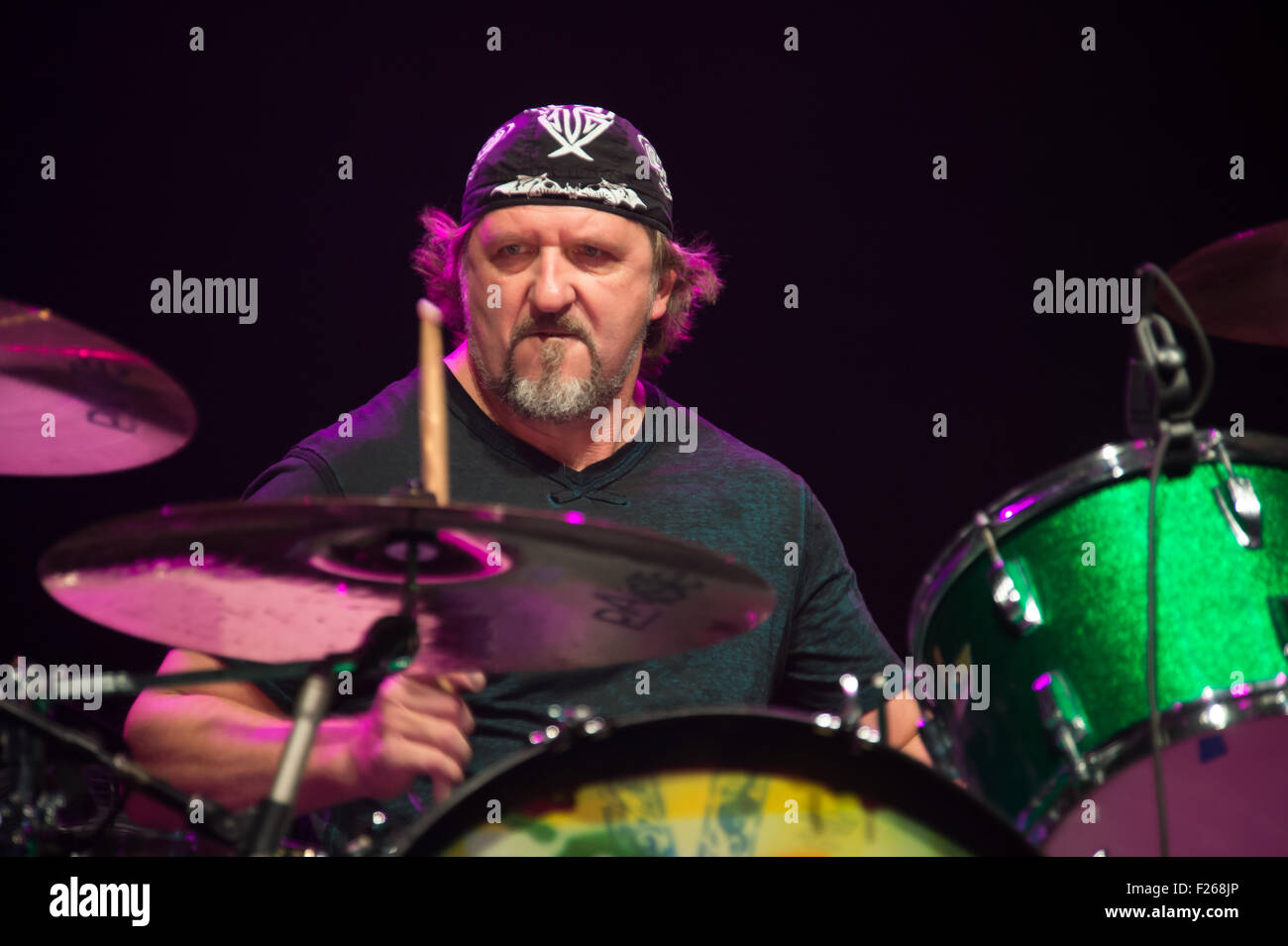 Drummer with Paul Rodgers performs on stage at Thunder Valley Casino Resort in in Lincoln, California Stock Photo