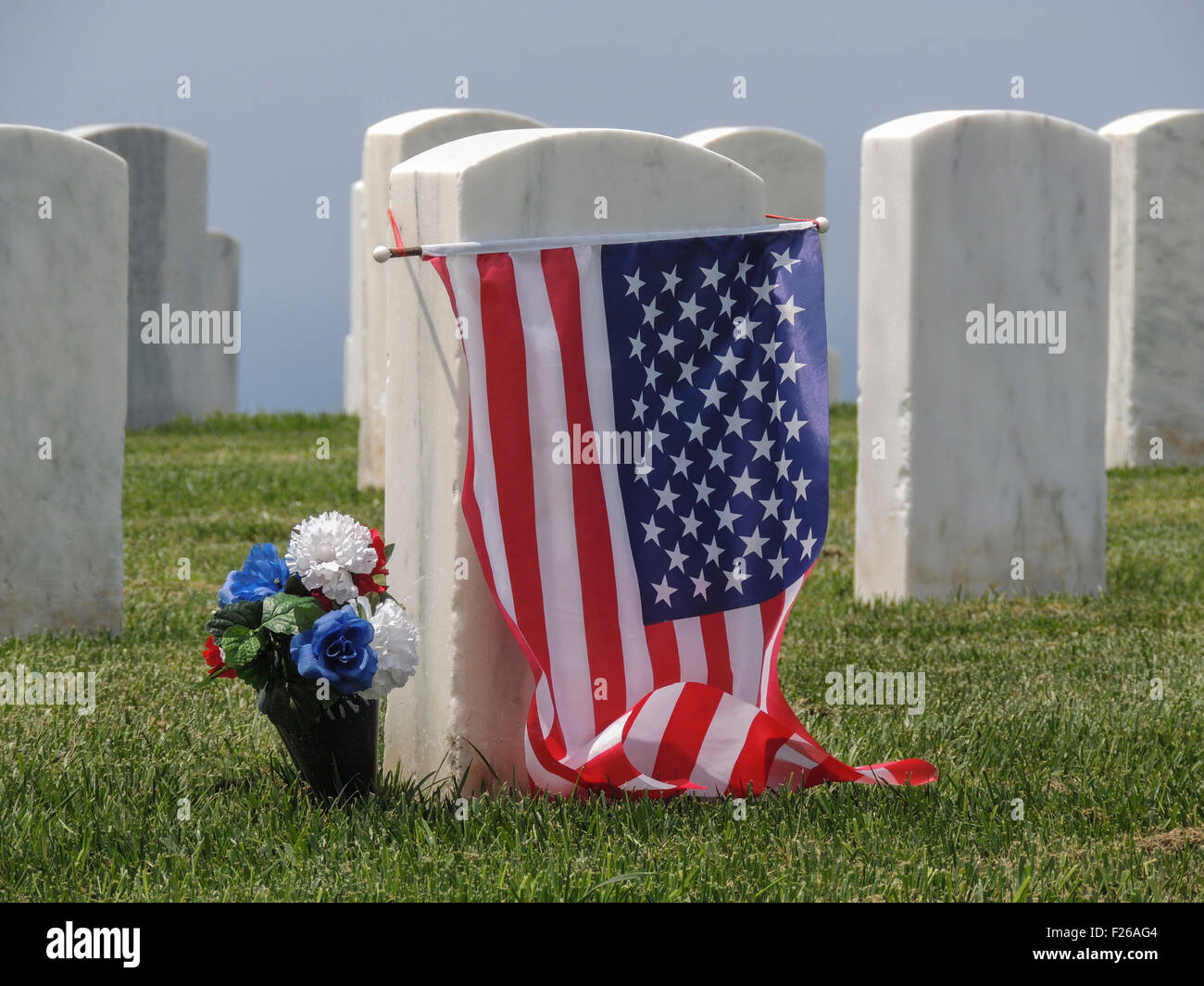 Fort Rosecrans National Cemetery, US Naval Reservation, Point Loma, San Diego, California. Stock Photo