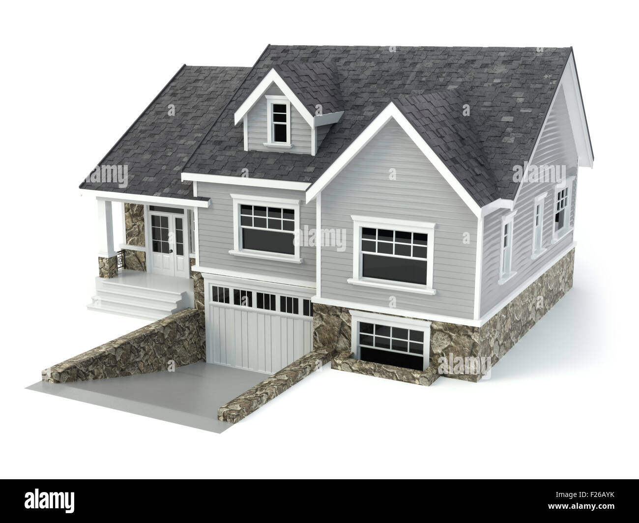 House isolated on white. Real estate concept. 3d Stock Photo Alamy