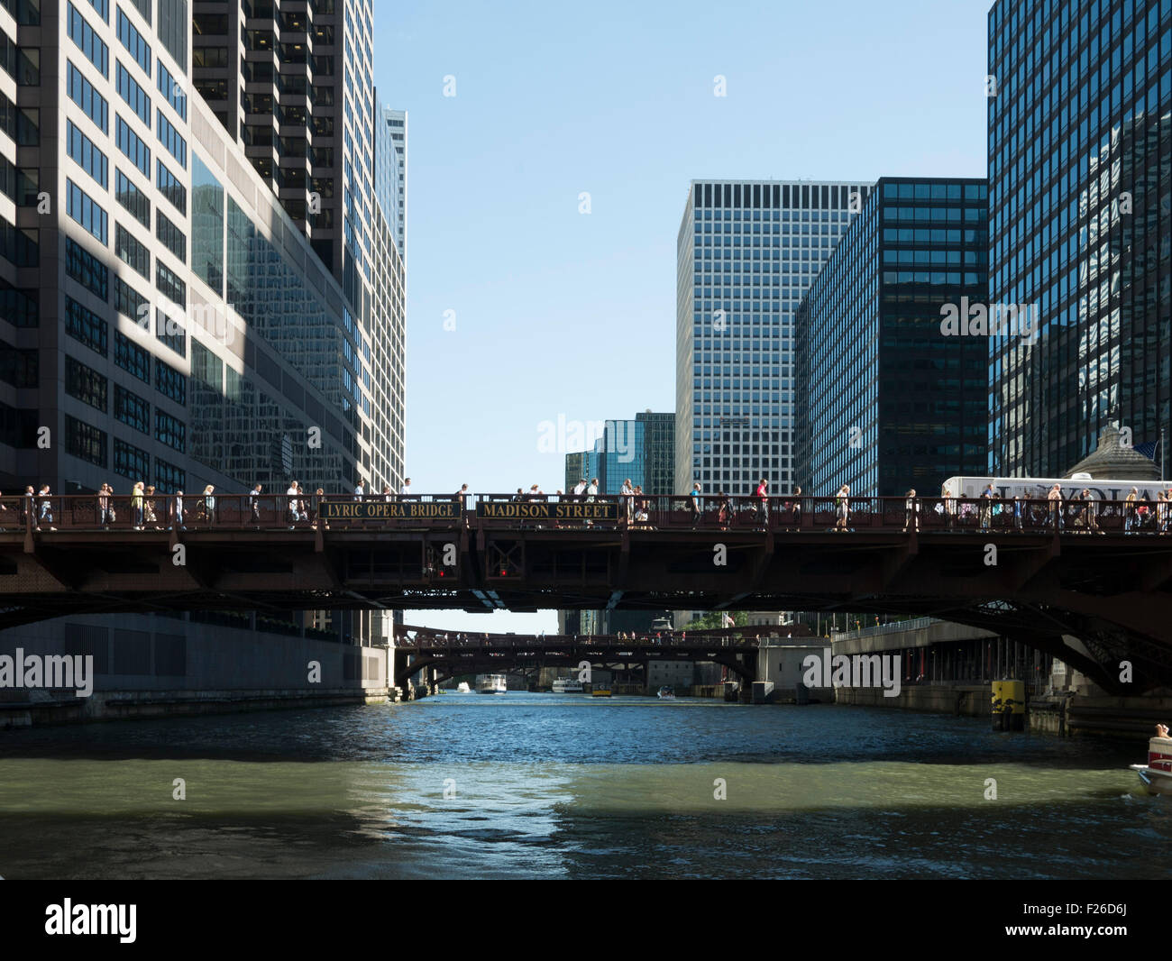 View of Chicago skyline from Chicago river Stock Photo - Alamy