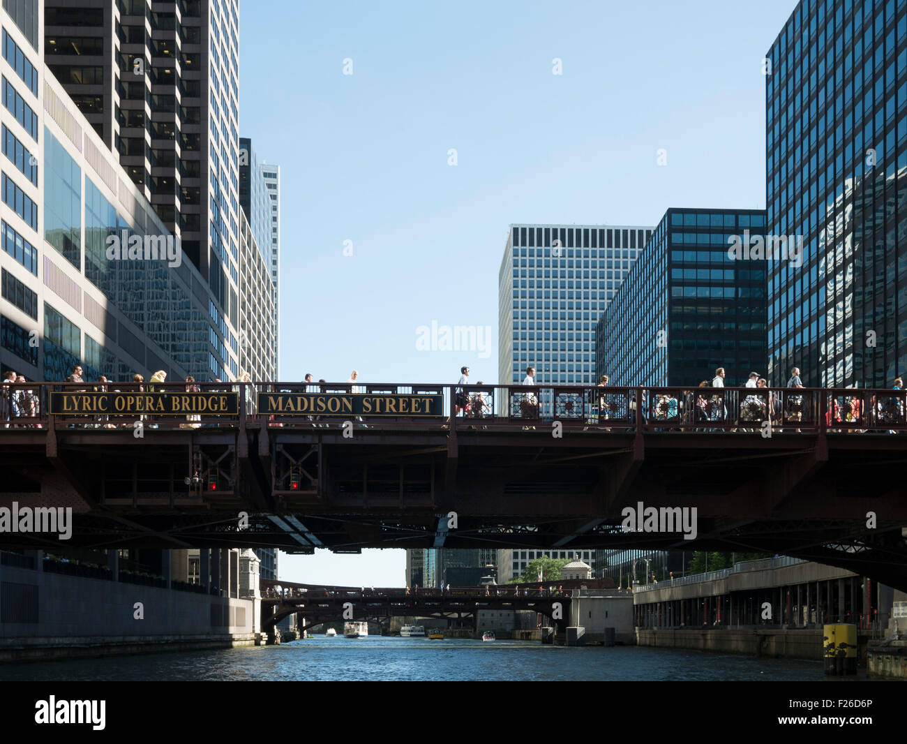 View of Chicago skyline from Chicago river Stock Photo - Alamy