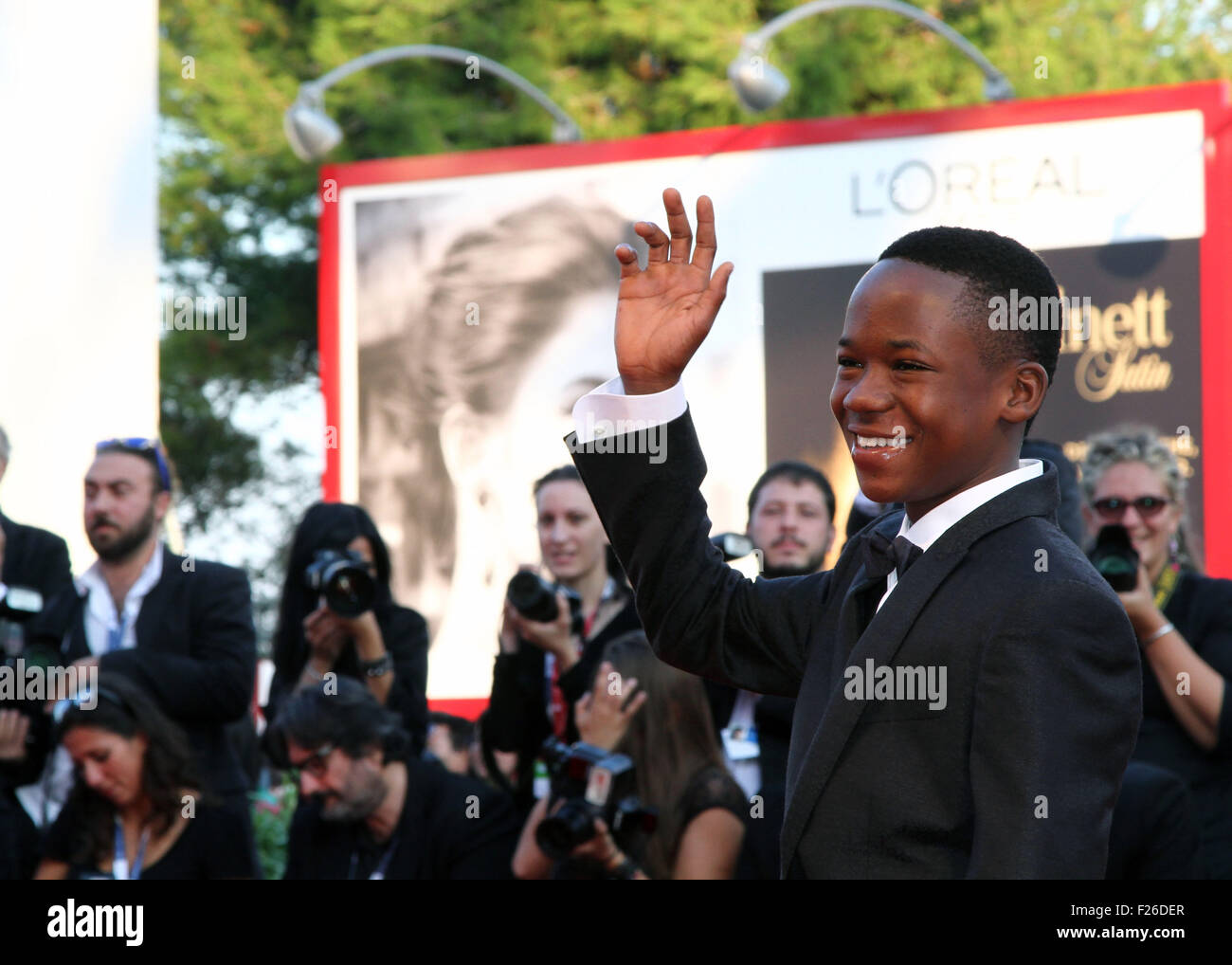 Venice, Italy . 12th Sep, 2015. Abraham Attah attends Closing and Award Ceremony of the 72nd Venice Film Festival on 12 September, 2015 in Venice Credit:  Andrea Spinelli/Alamy Live News Stock Photo