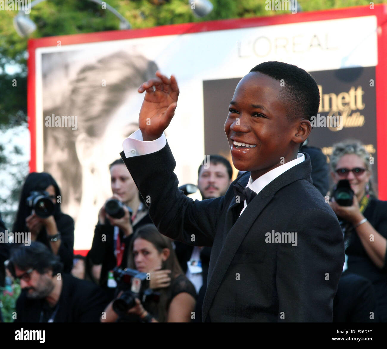 Venice, Italy . 12th Sep, 2015. Abraham Attah attends Closing and Award Ceremony of the 72nd Venice Film Festival on 12 September, 2015 in Venice Credit:  Andrea Spinelli/Alamy Live News Stock Photo