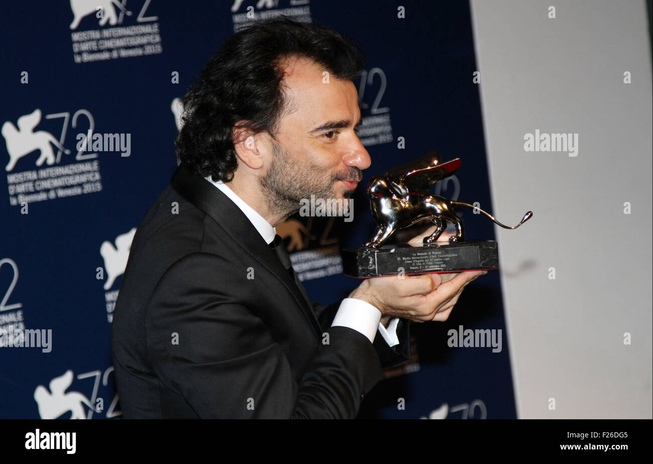 Venice, Italy . 12th Sep, 2015. Silver Lion for the Best Director to Pablo Trapero for the film The Clan poses at the photocall for the winners of the of the 72nd Venice Film Festival on 12 September, 2015 in Venice Credit:  Andrea Spinelli/Alamy Live News Stock Photo