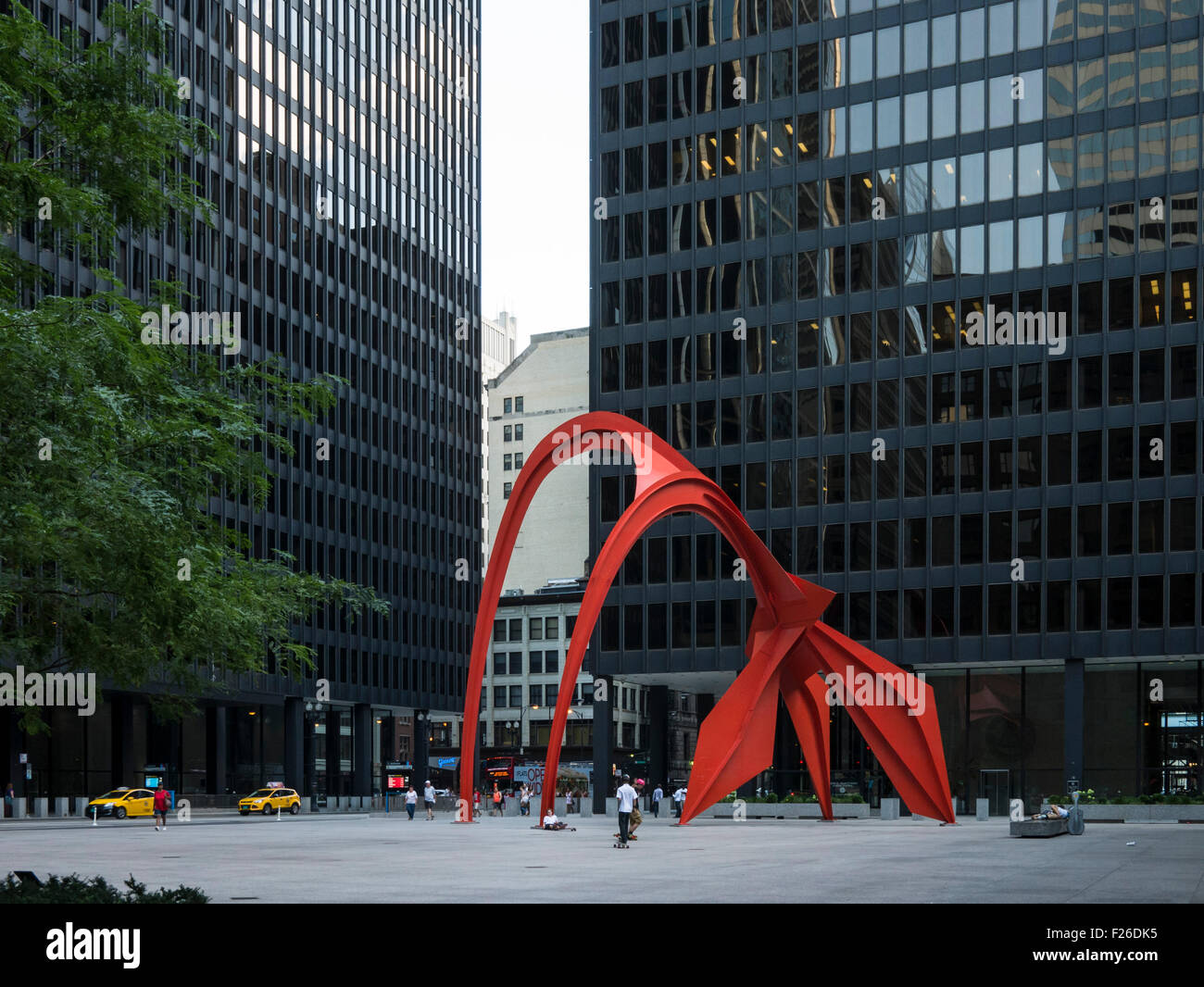 Alexander Calder’s abstract Flamingo anchors the large rectangular ...