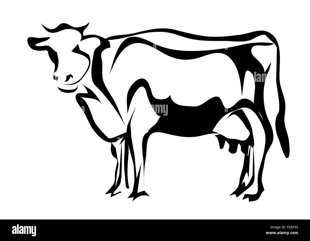 silhouette of cow Stock Photo - Alamy