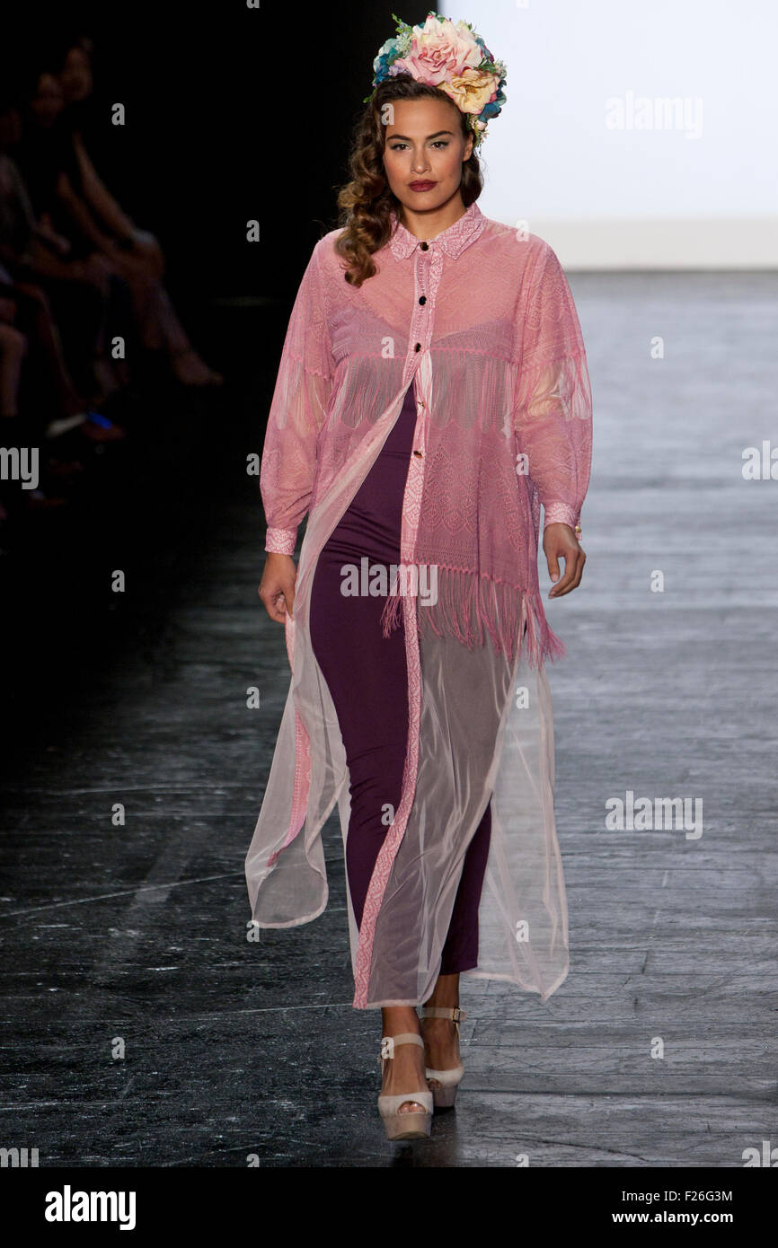 New York, USA. 11th September, 2015. Ashley Nell Tipton Project Runway  season 14 Finale collection at New York Fashion Week Spring Summer 2016 at  Moynihan station. Photo Credit: Rudy K Stock Photo - Alamy