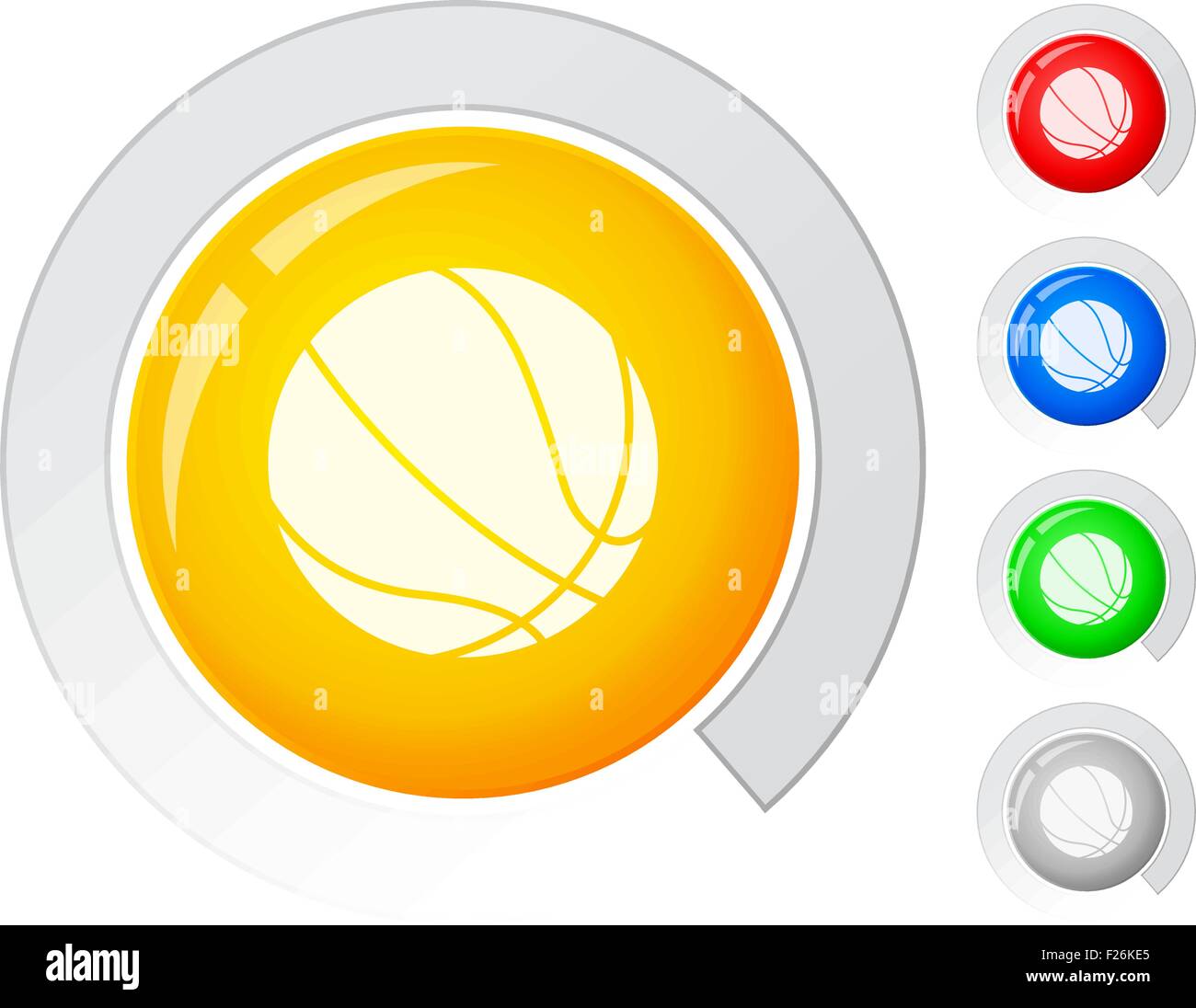 Circle buttons with basketball ball. Vector illustration Stock Vector ...